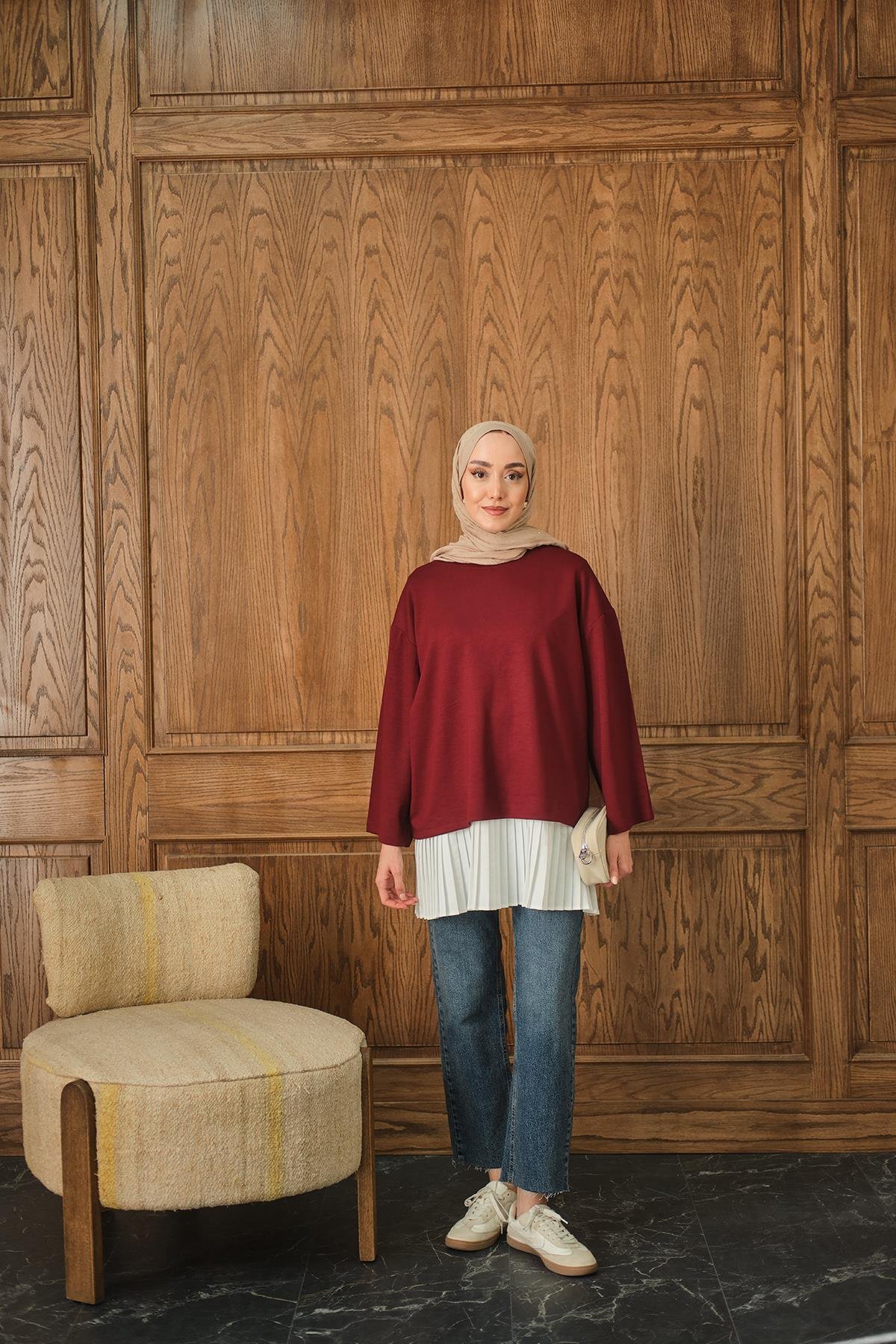 Salaş Düz Body Bordo