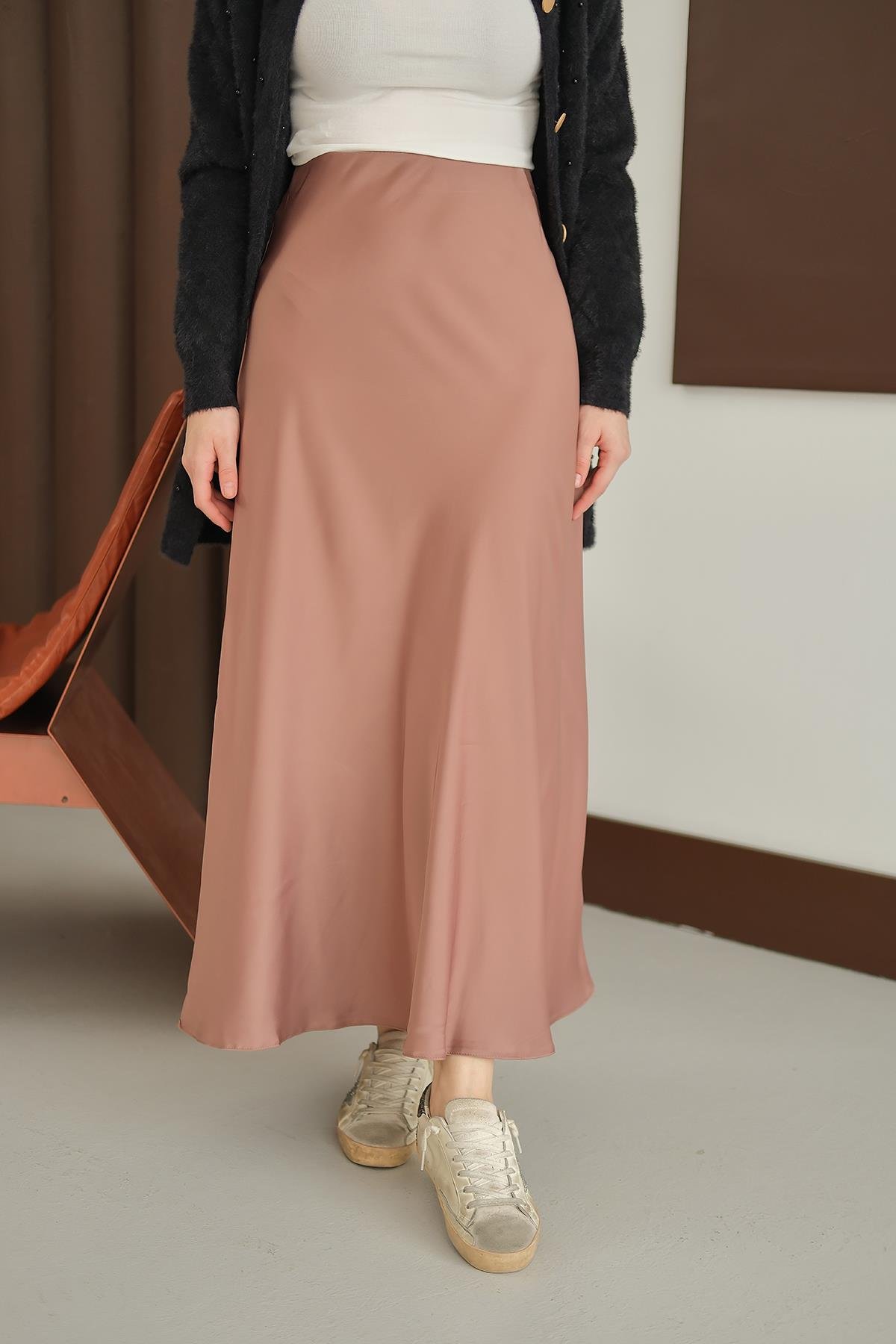 Saten Etek Açık Vizon