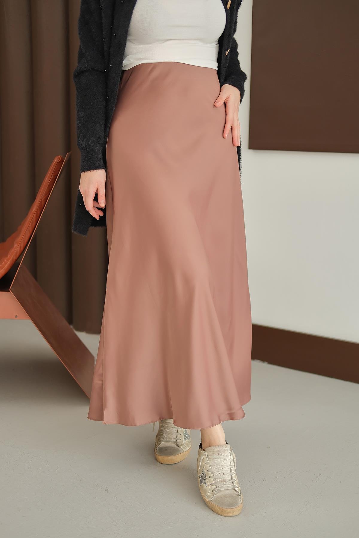 Saten Etek Açık Vizon