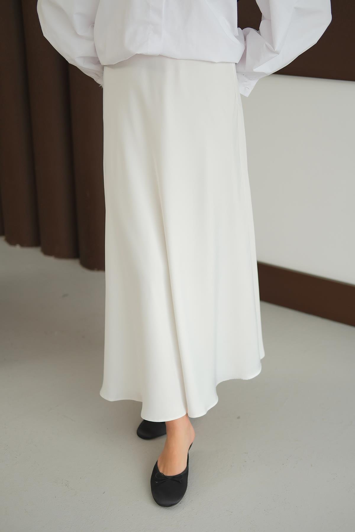 Saten Etek Beyaz