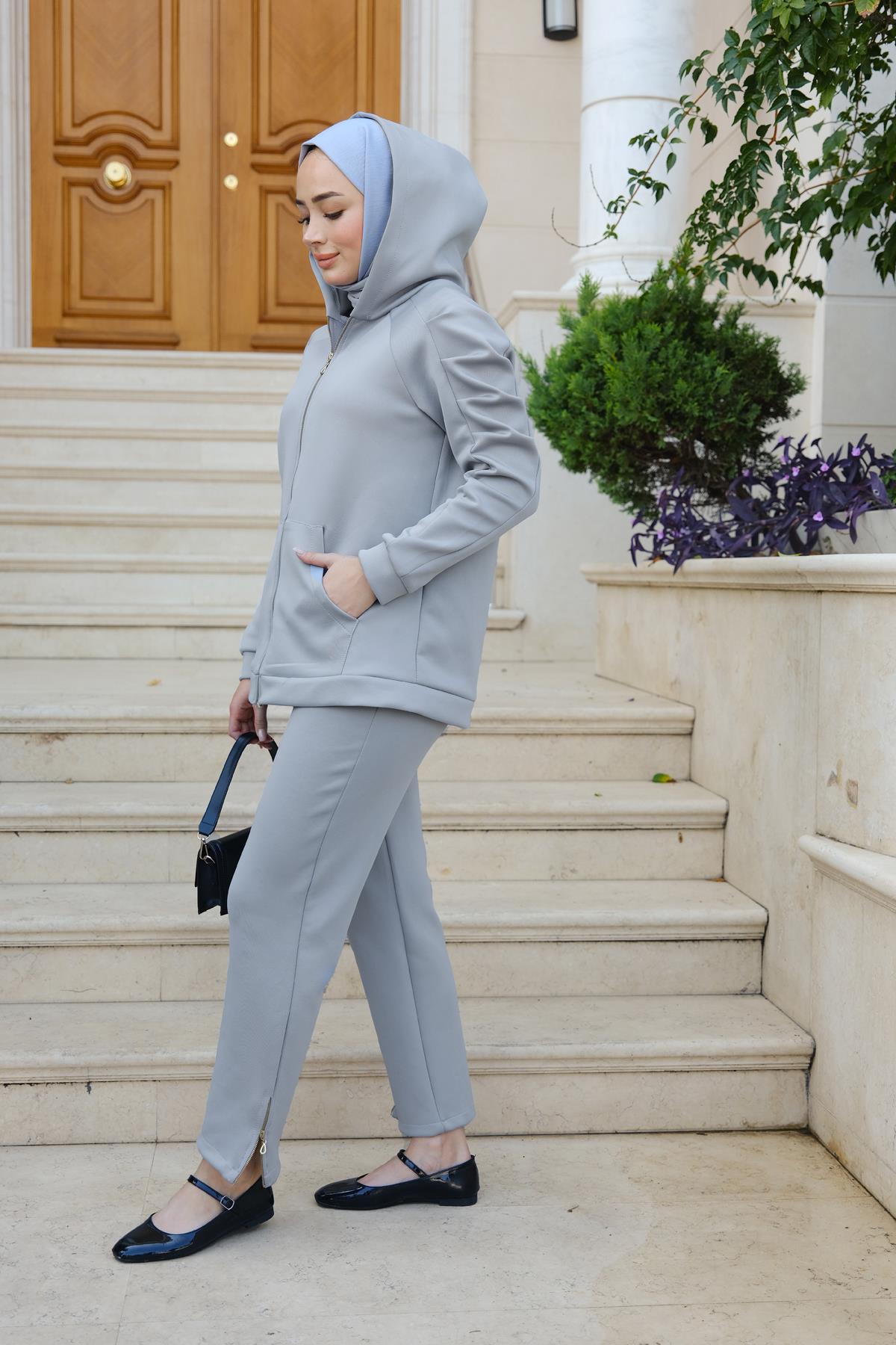 Scuba Kolu İpli Takım Gri