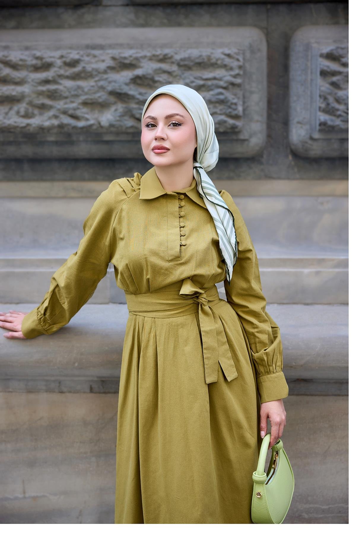 Sea Elbise Yağ Yeşil