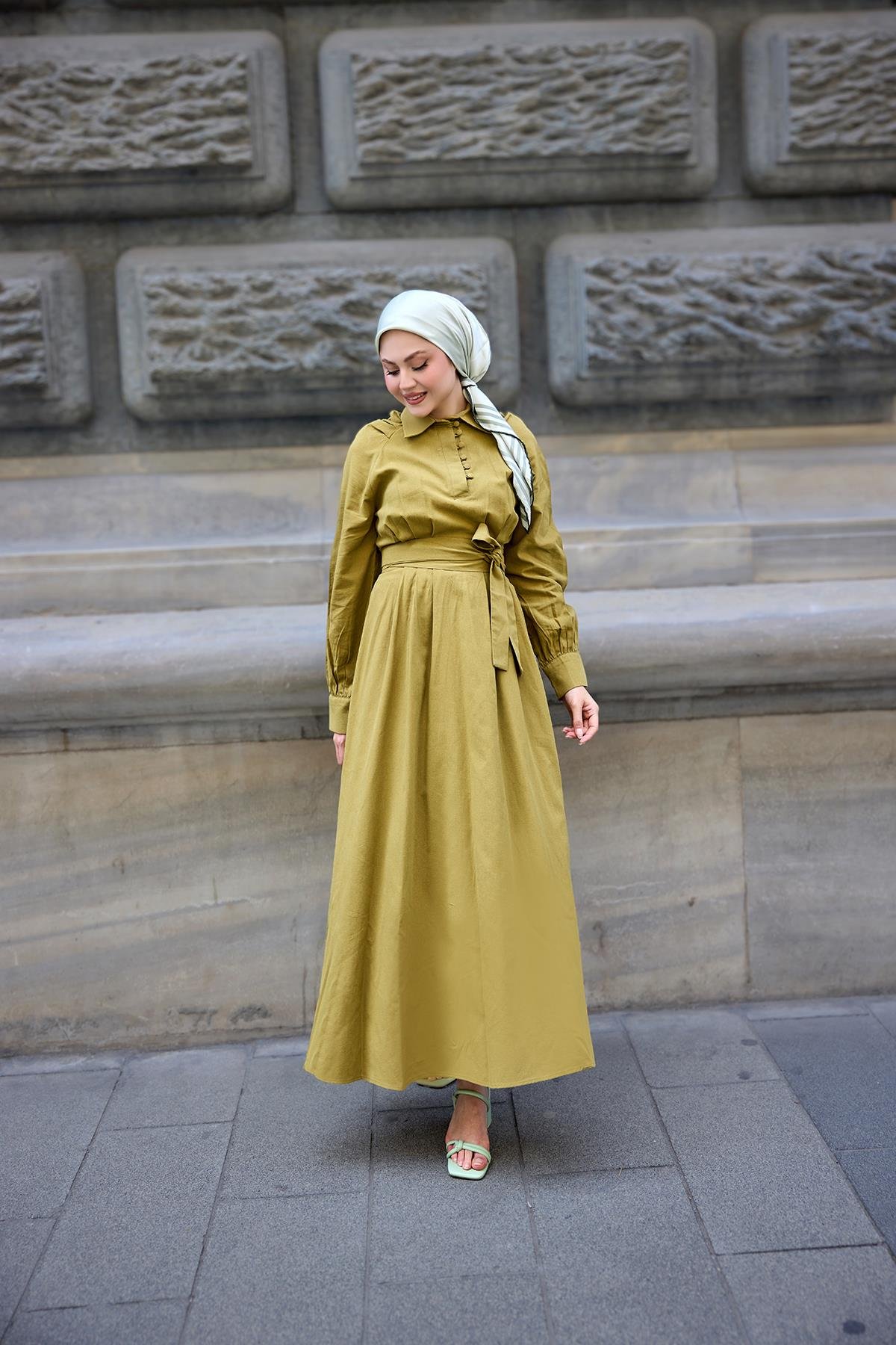 Sea Elbise Yağ Yeşil