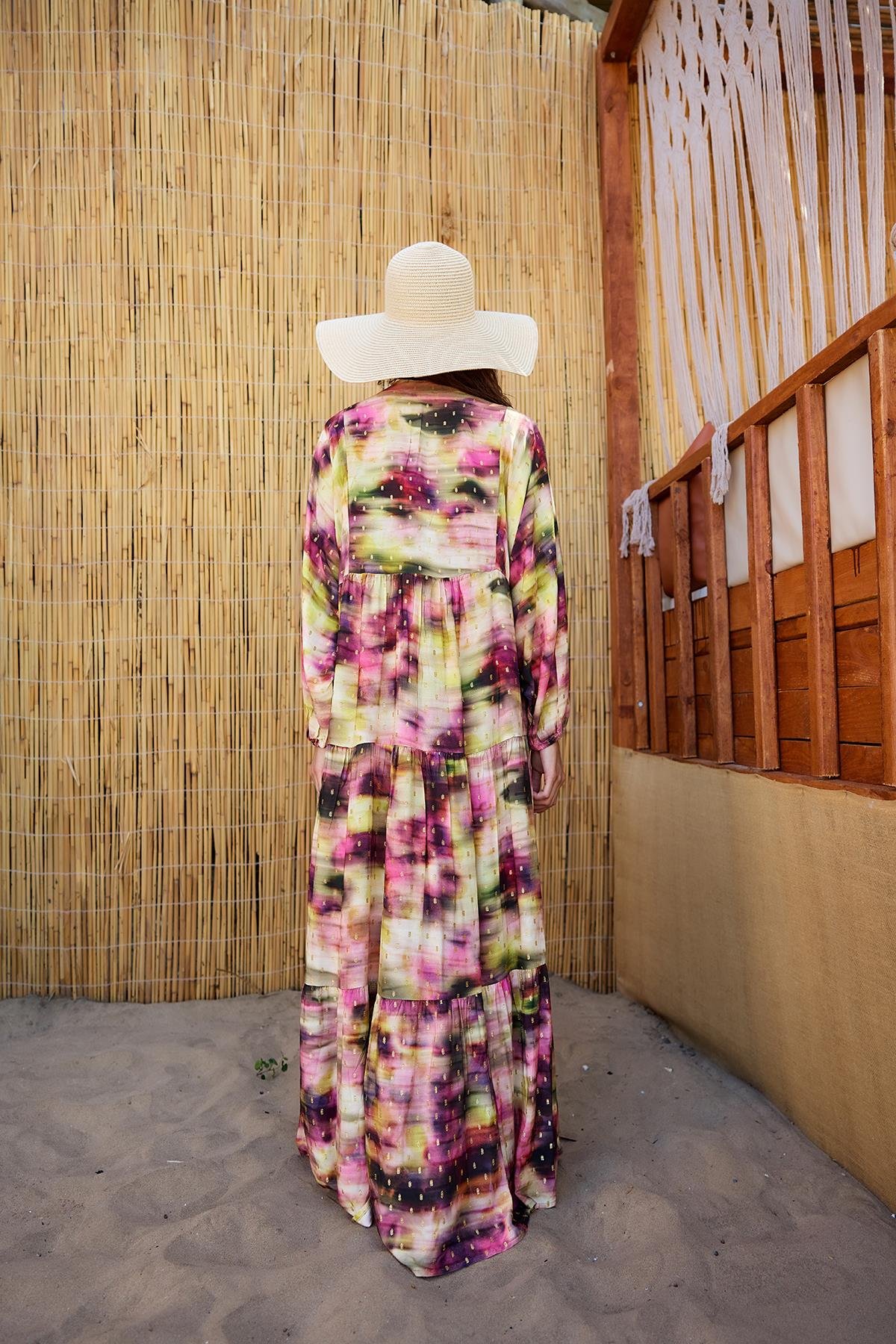 Sim Detay Elbise Mor