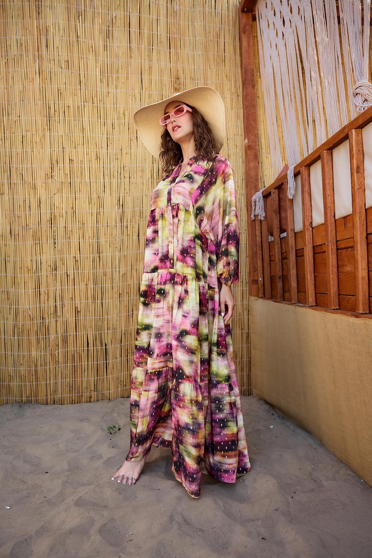 Sim Detay Elbise Mor