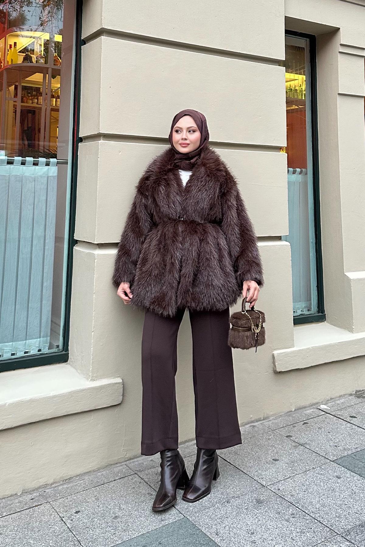 Sim Detay Kemerli Kaban Acı Kahve