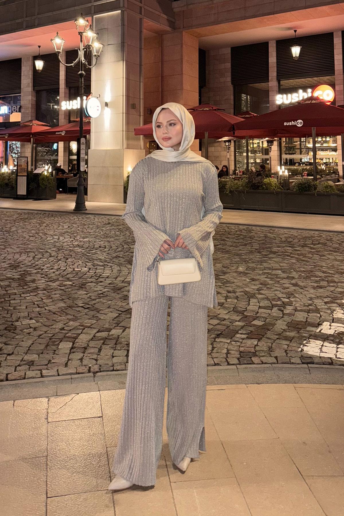 Simli İkili Takım Gri