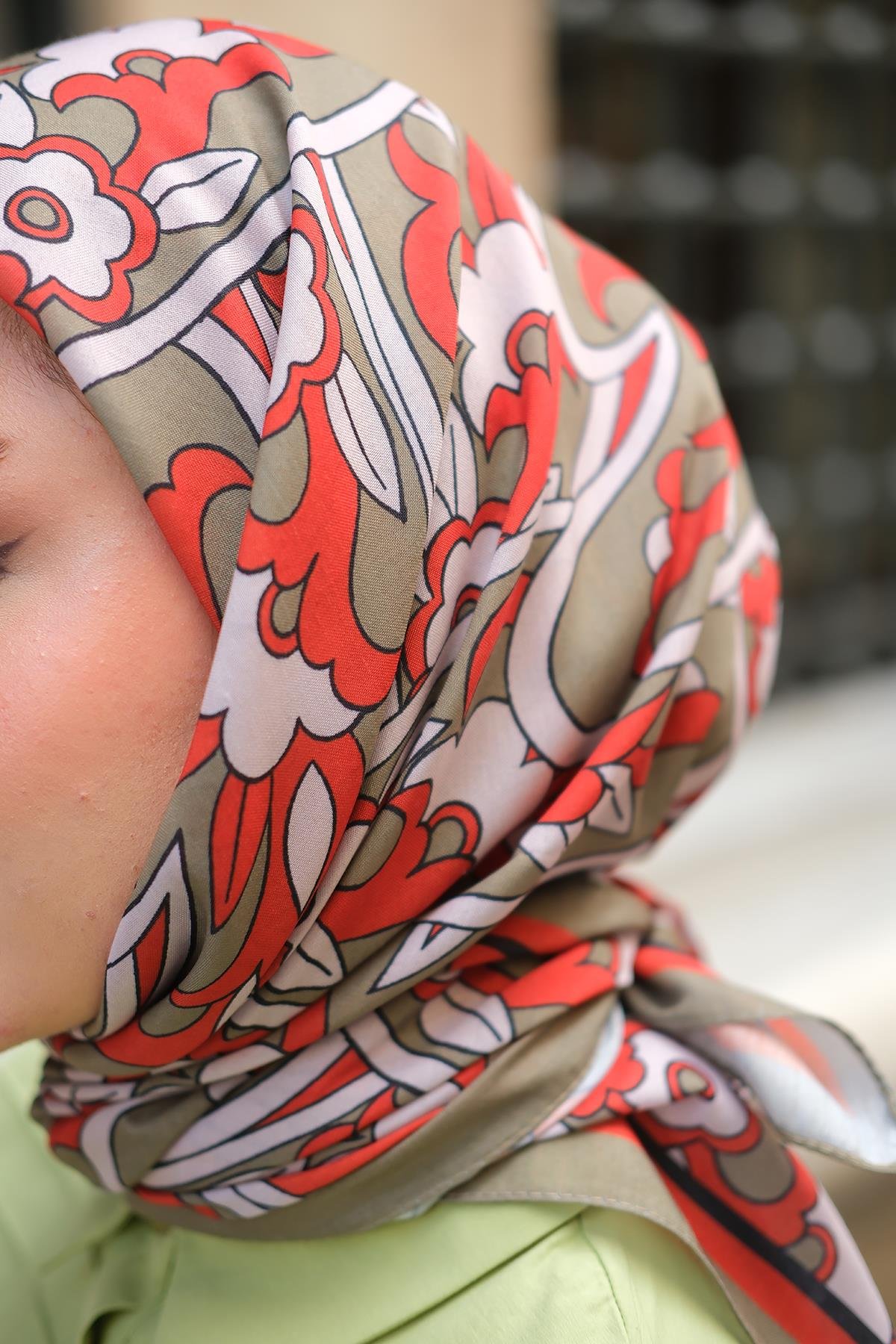 Soft Eşarp  Haki Yeşil