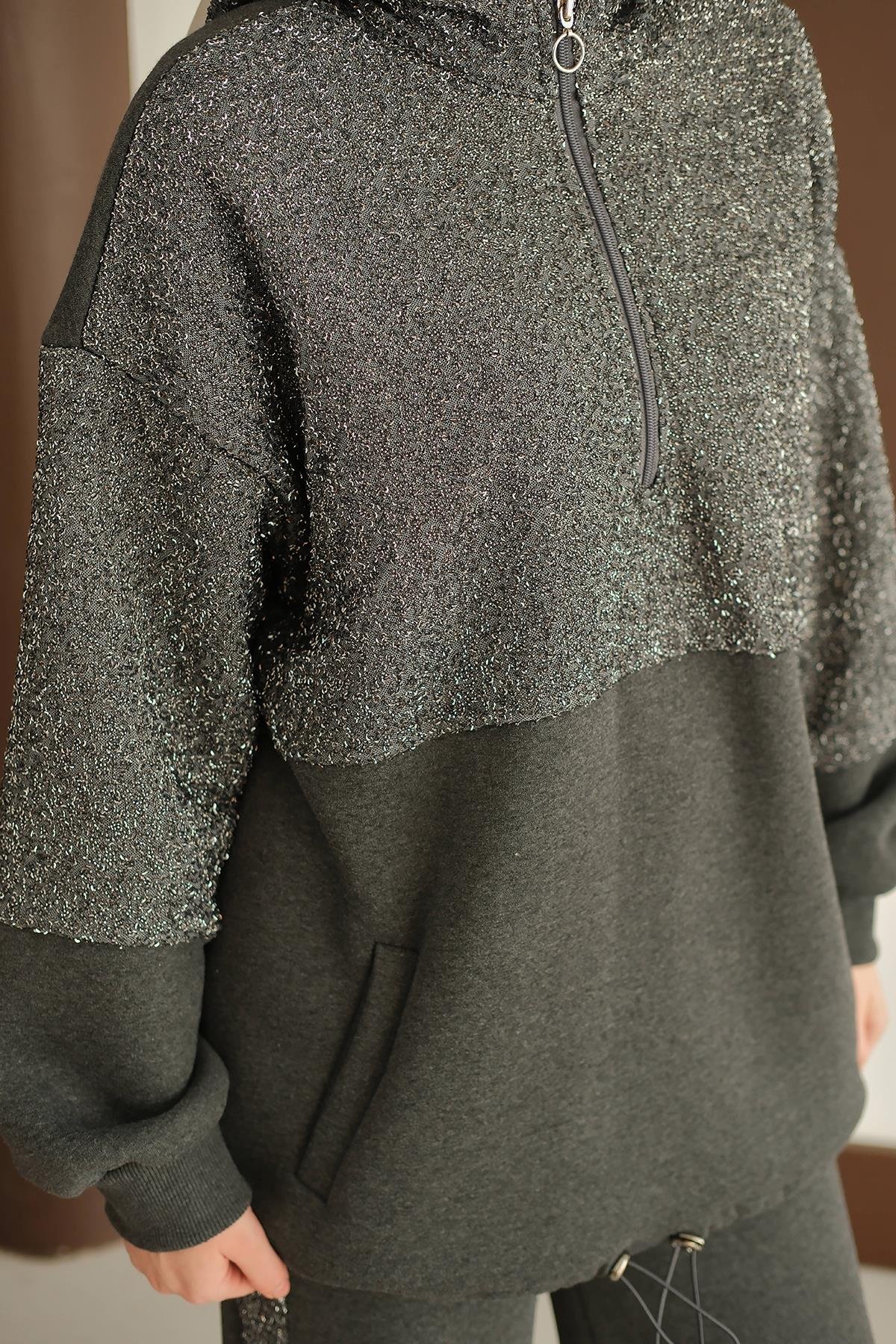 Sweatı Pullu Takım Füme