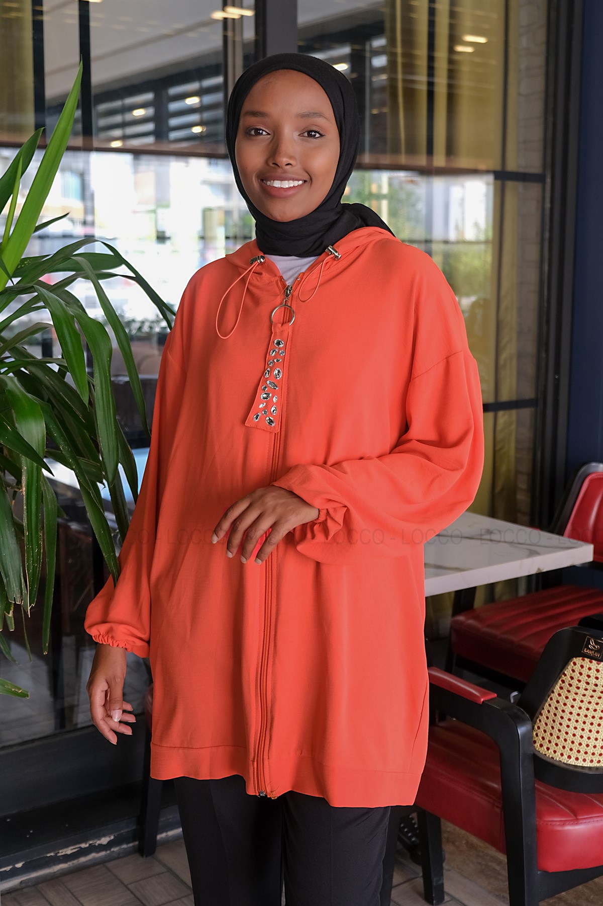 Uygun Fiyatlı TAS DETAY FERMUARLI HIRKA ORANJ | Loccomoda.com 