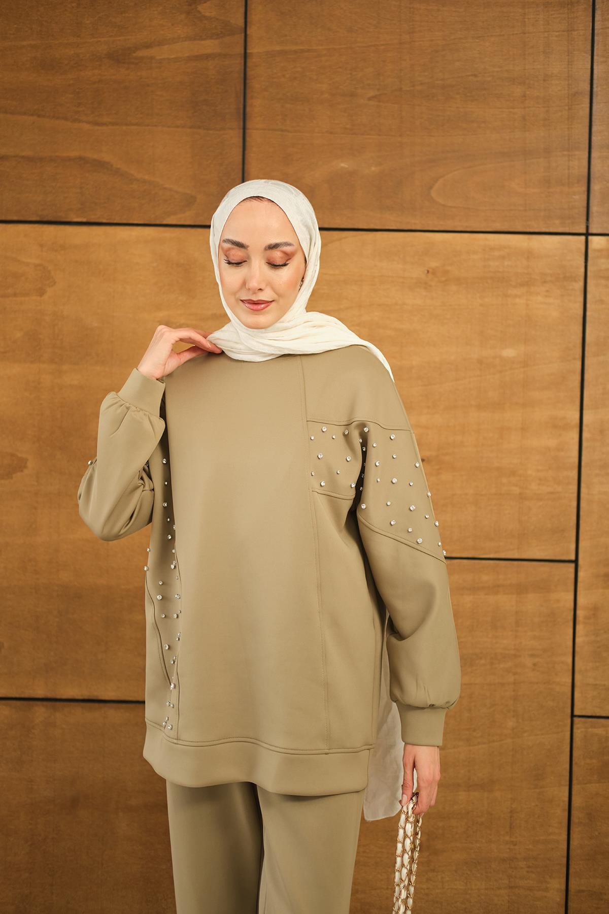 Taş Detay Takım Yeşil