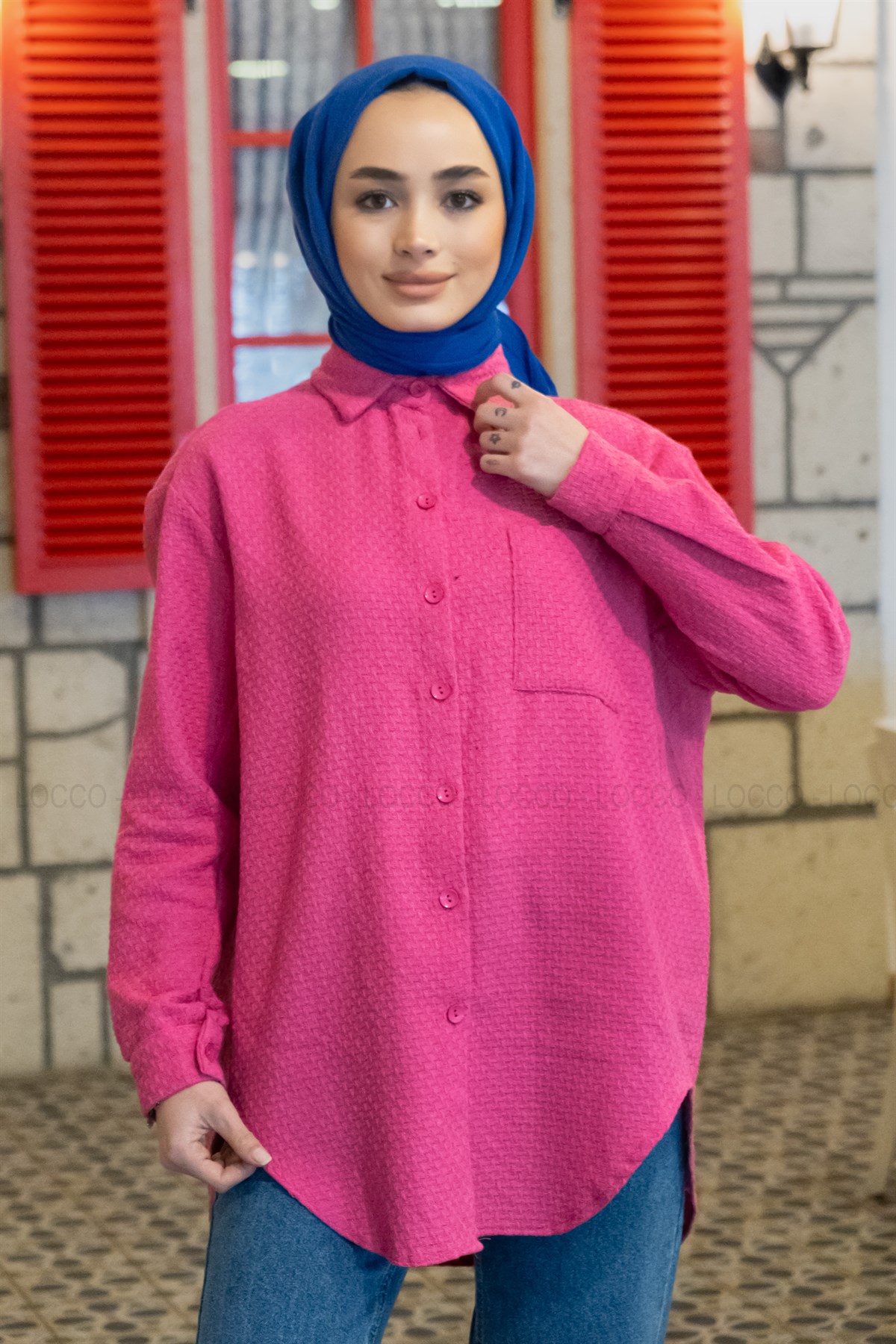 Uygun Fiyatlı TEK CEPLI TUVIT GOMLEK FUSYA | Loccomoda.com 