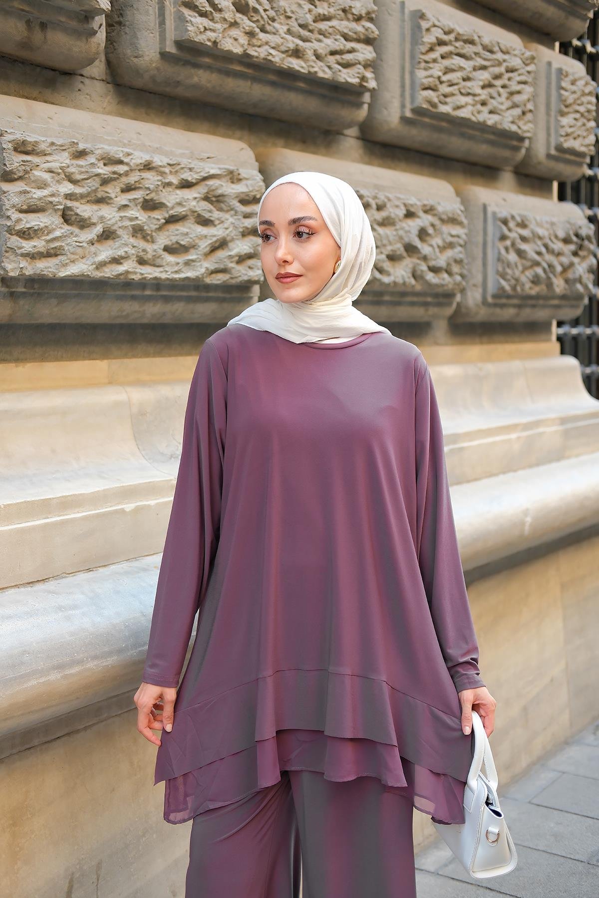 Tül Detay İkili Takım Vişne Çürüğü