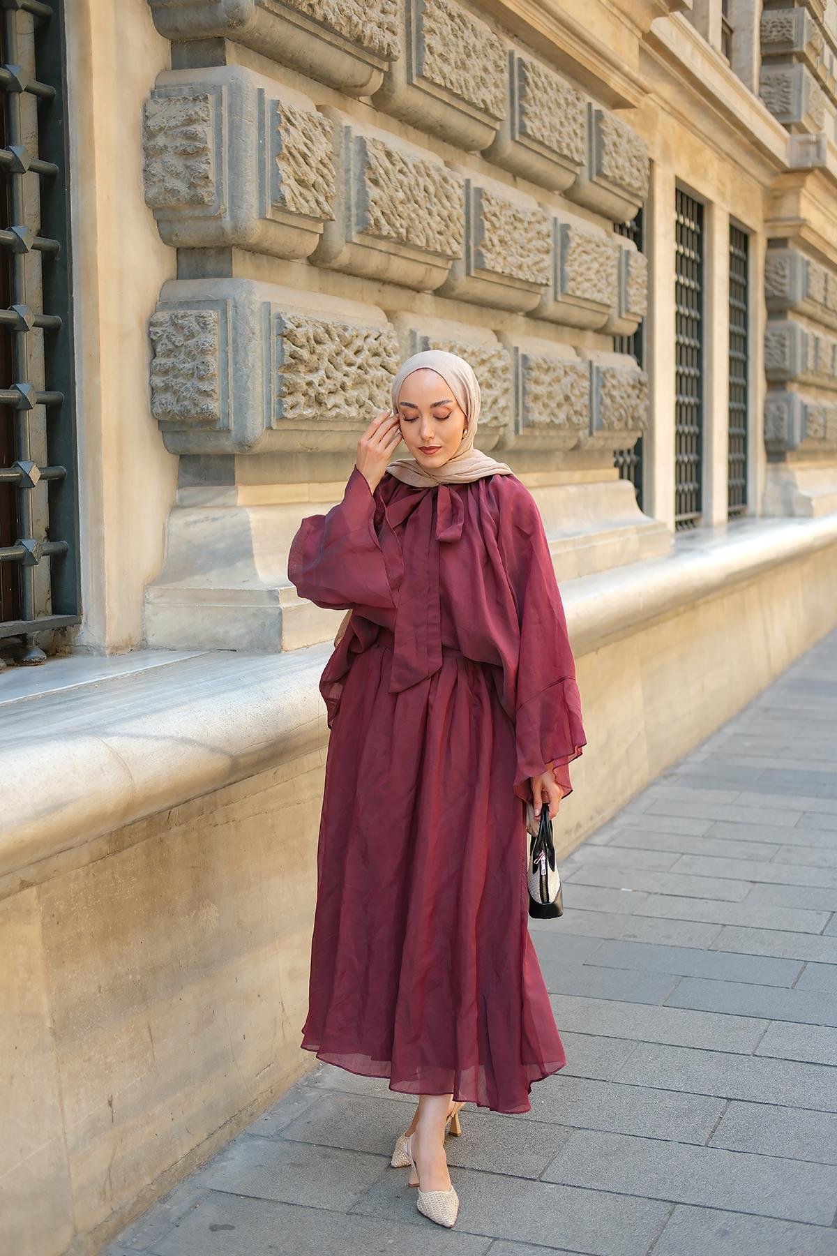 Yaka Bağlamalı Takım Bordo