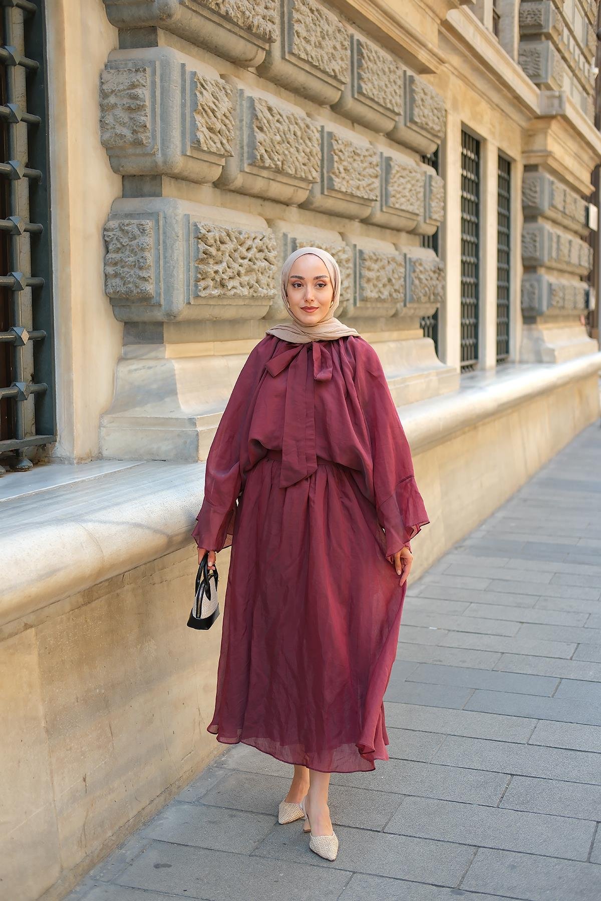 Yaka Bağlamalı Takım Bordo