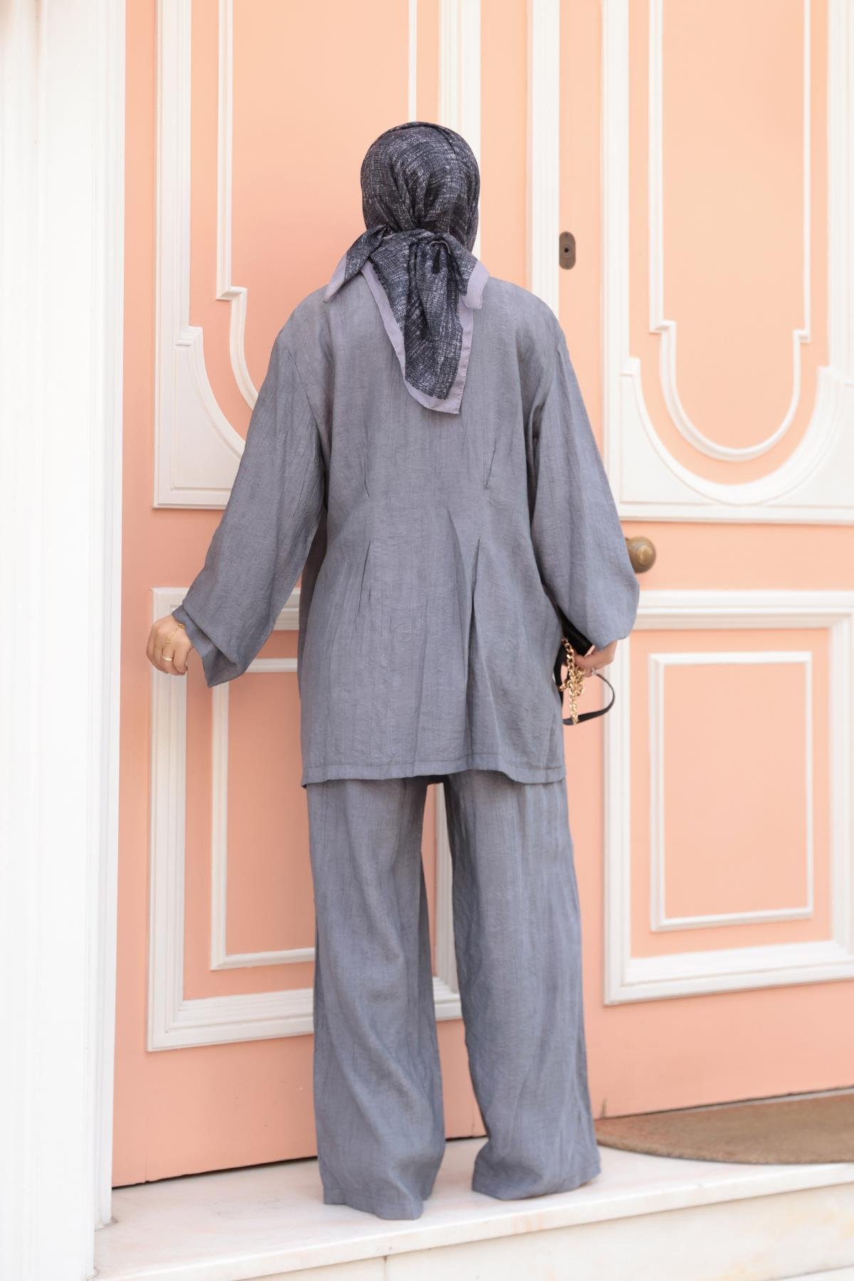 Yan Düğme Detaylı Takım Antrasit