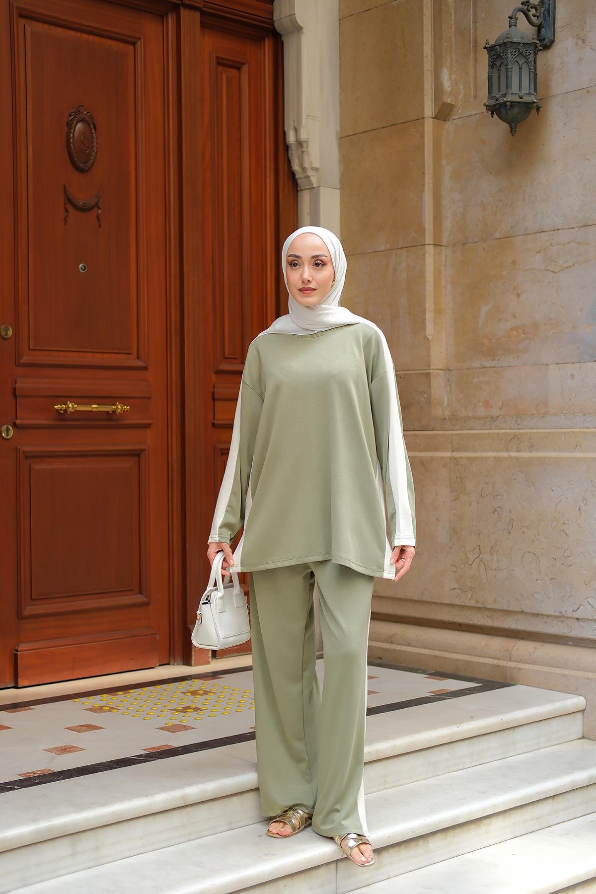 Yan Şerit Detay İkili Takım Açık Yeşil