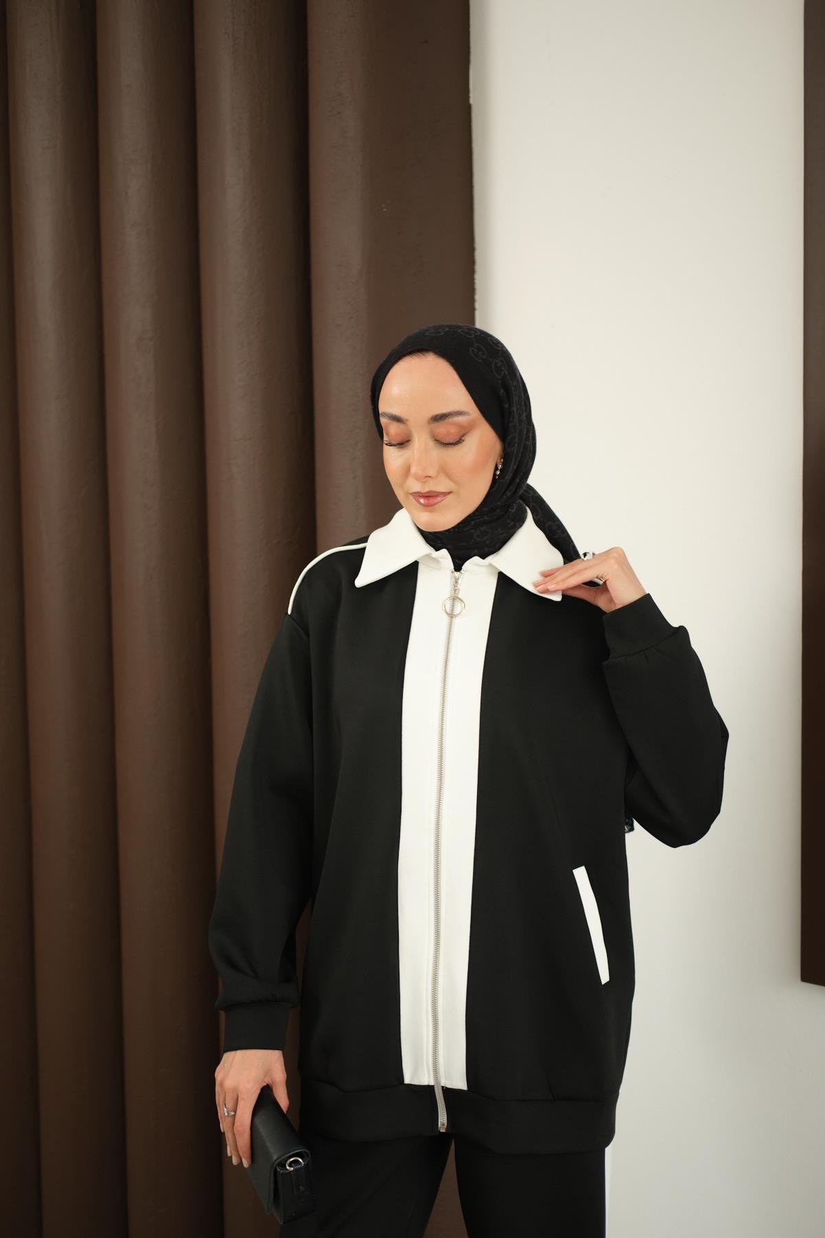 Yan Şeritli İkili Takım Siyah