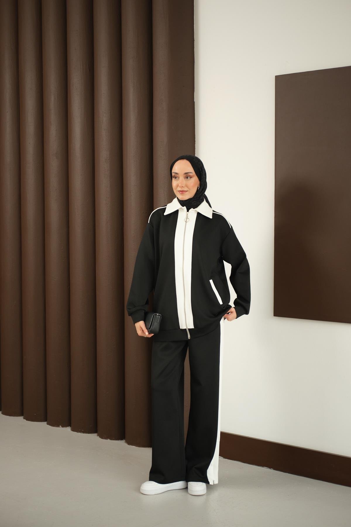 Yan Şeritli İkili Takım Siyah