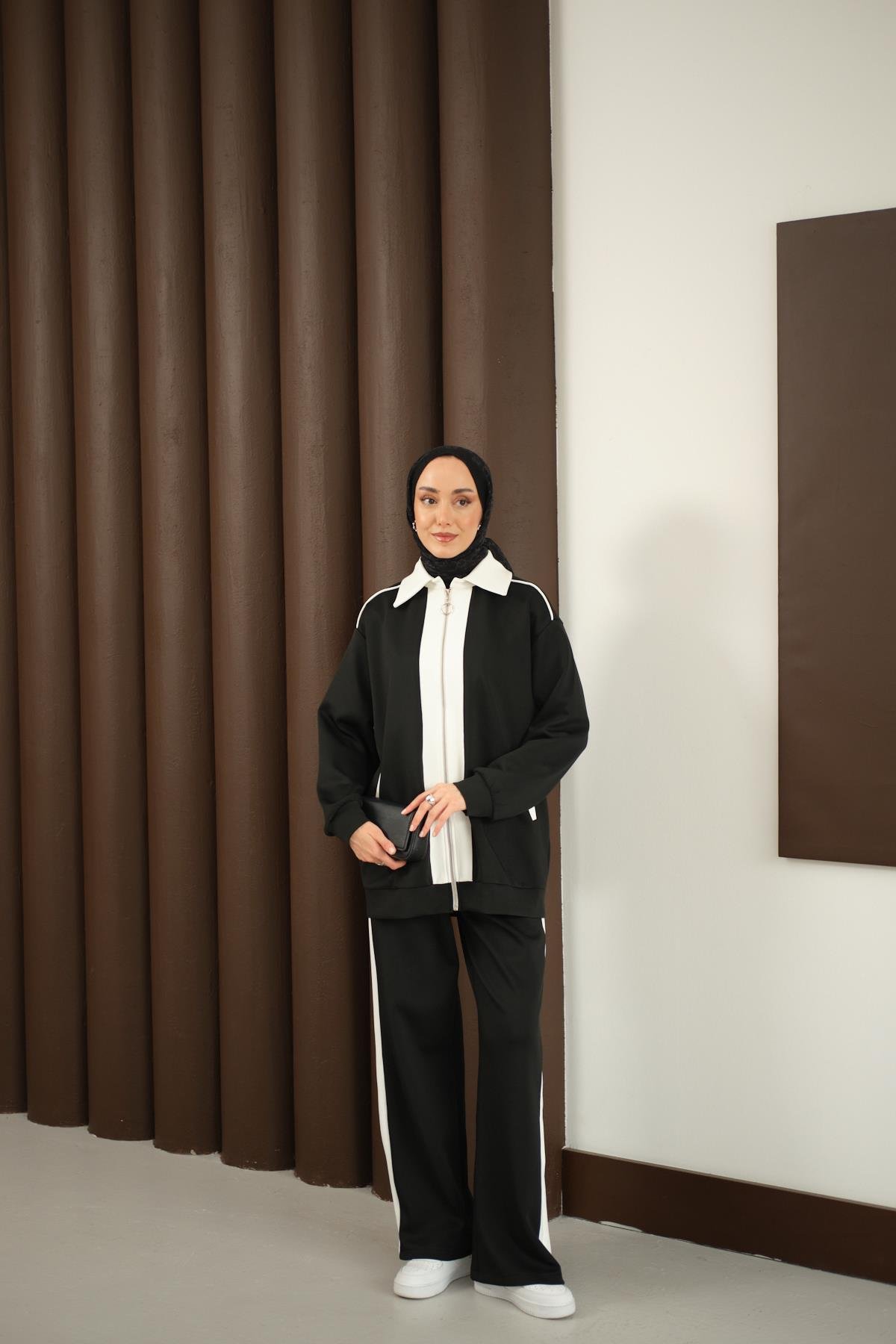 Yan Şeritli İkili Takım Siyah