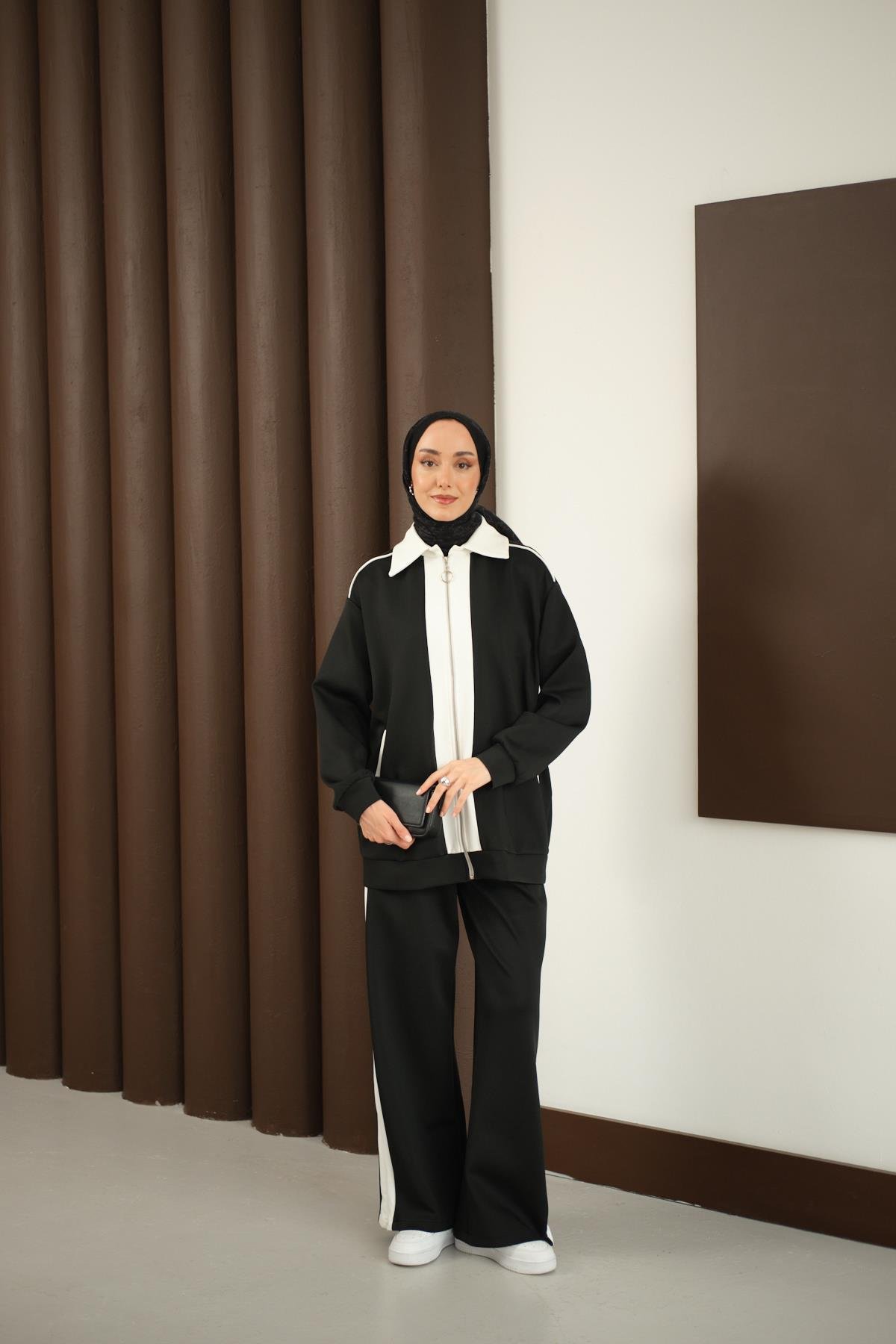 Yan Şeritli İkili Takım Siyah