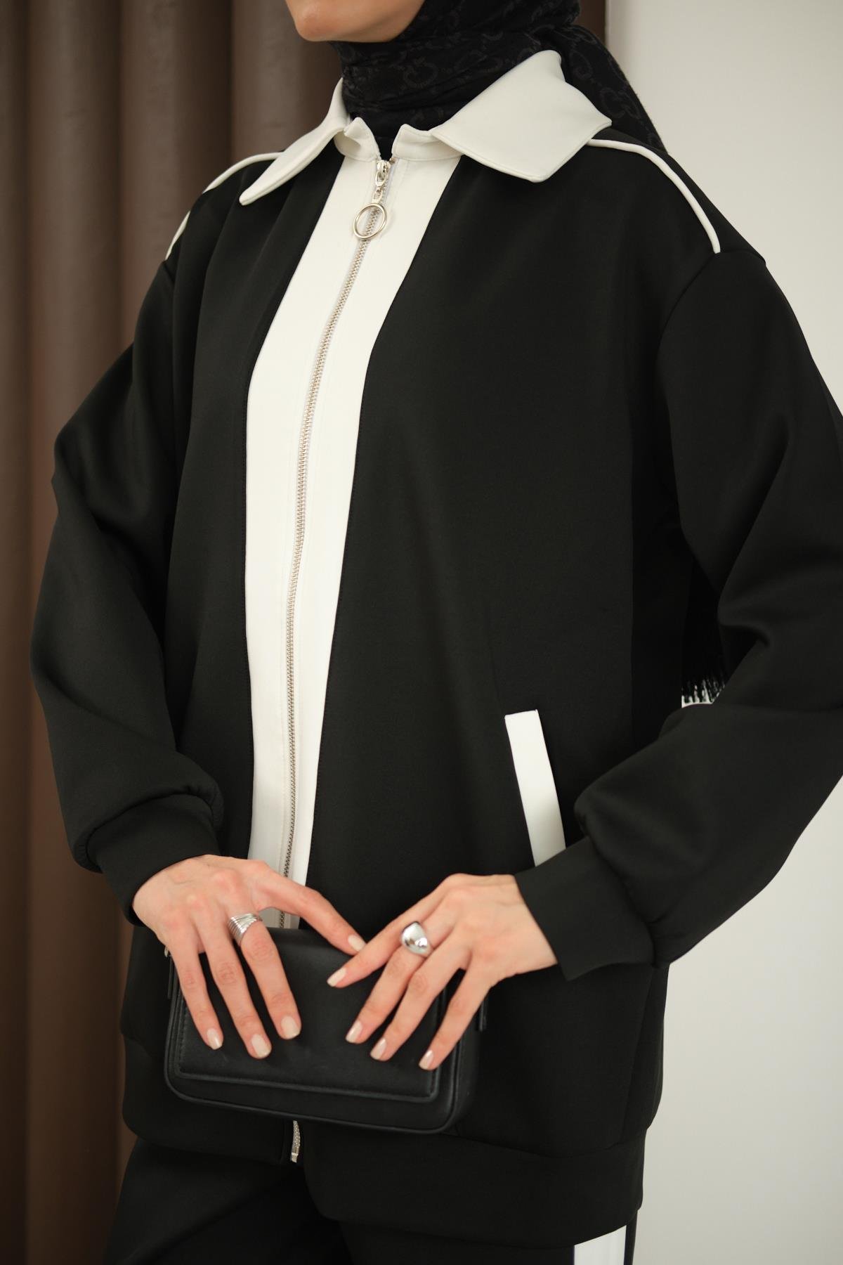 Yan Şeritli İkili Takım Siyah