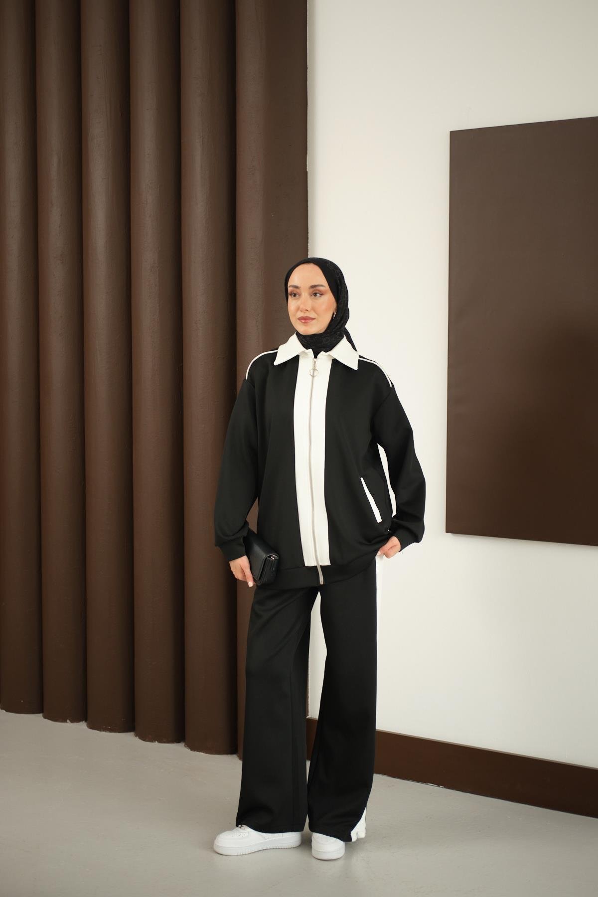 Yan Şeritli İkili Takım Siyah