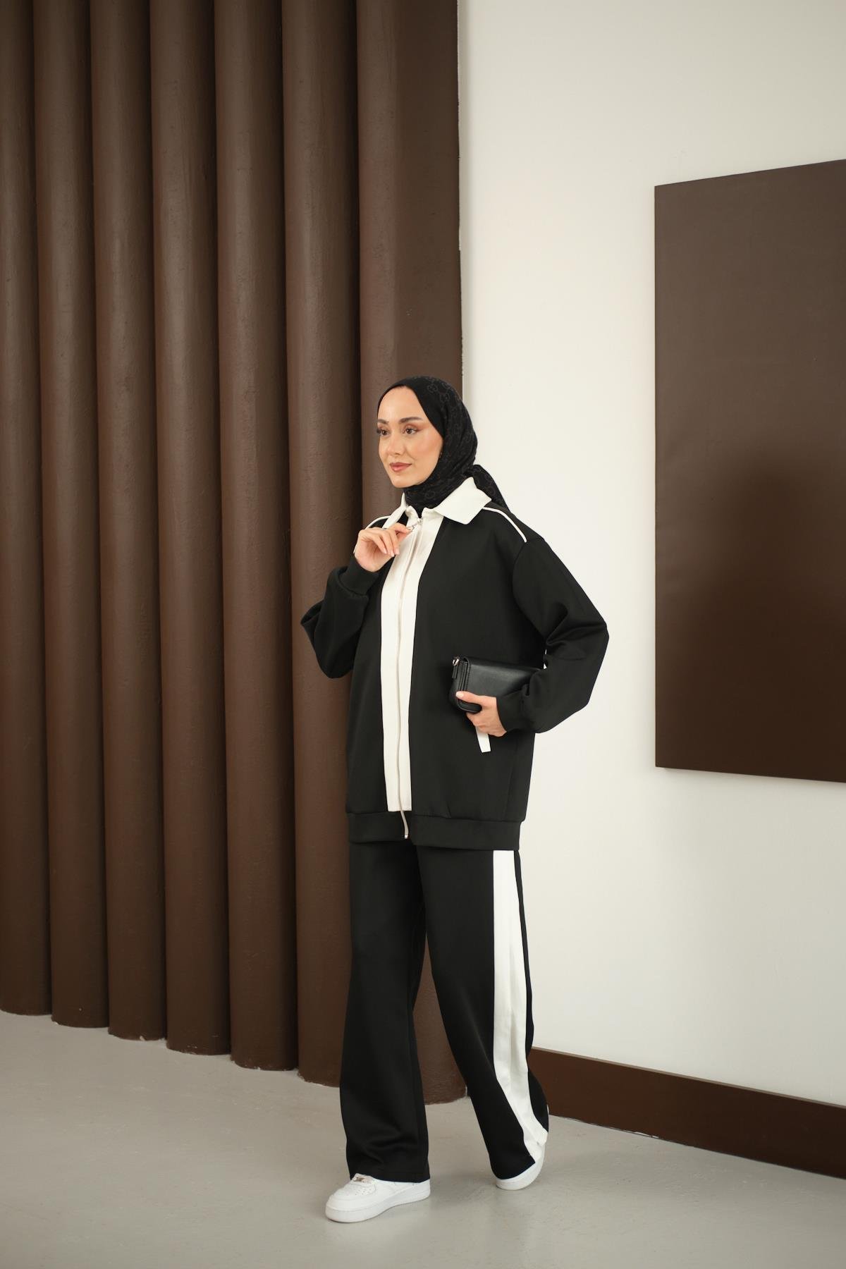 Yan Şeritli İkili Takım Siyah