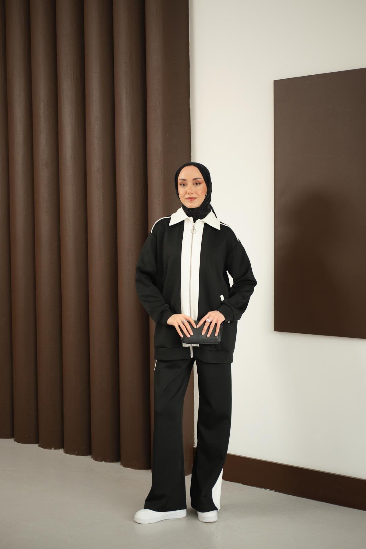 Yan Şeritli İkili Takım Siyah