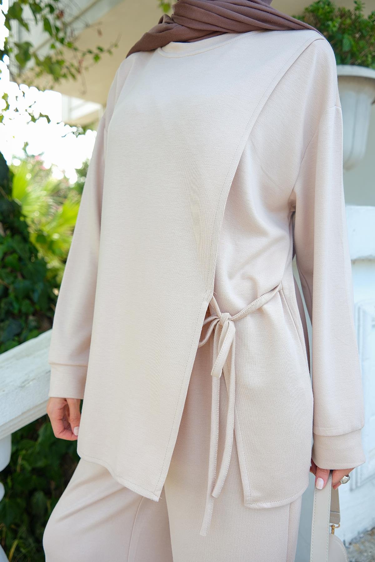 Yandan Bağlamalı Takım Bej