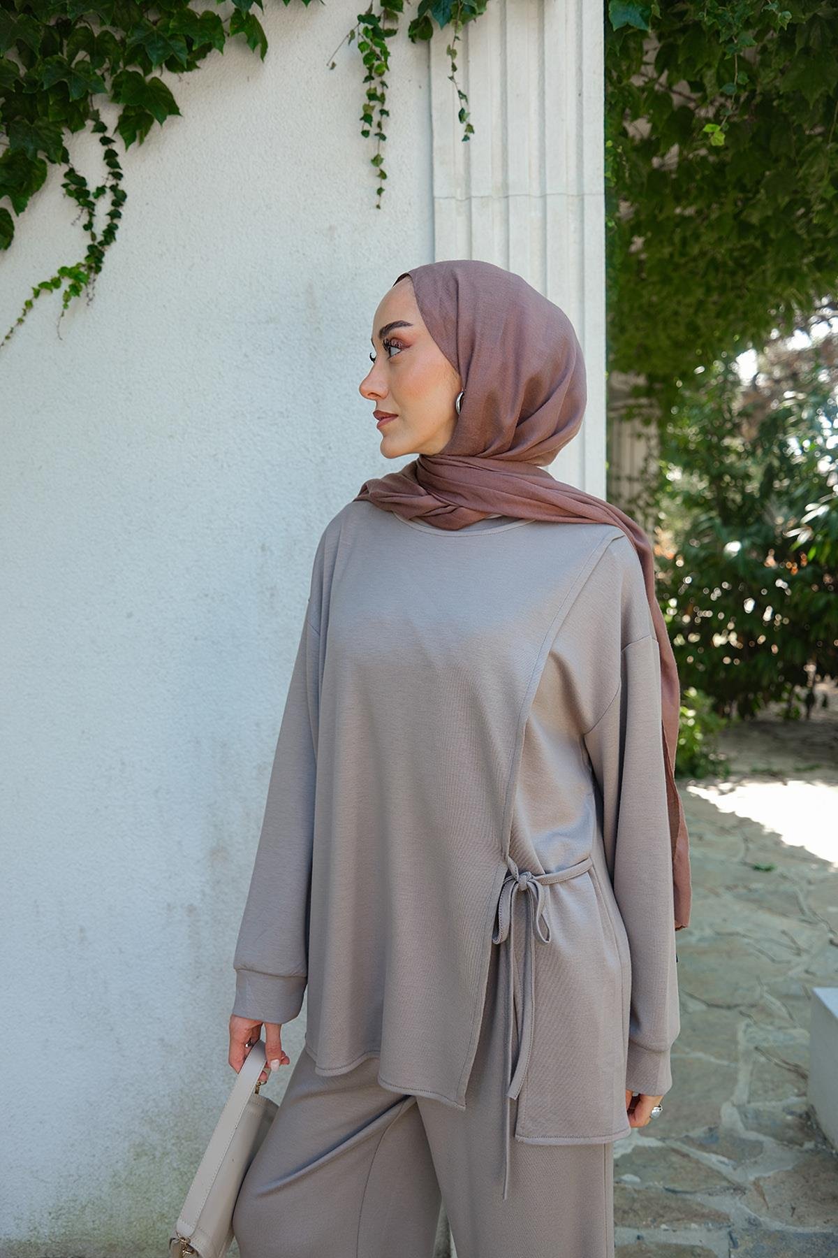 Yandan Bağlamalı Takım Gri