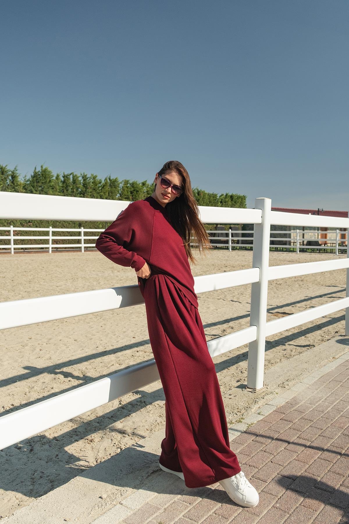 Yarasa Kol İkili Takım Bordo