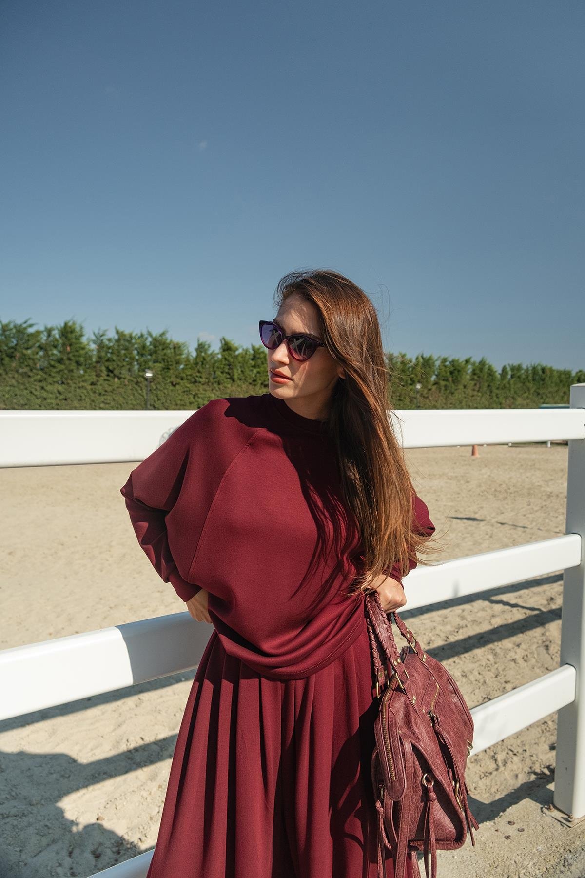 Yarasa Kol İkili Takım Bordo