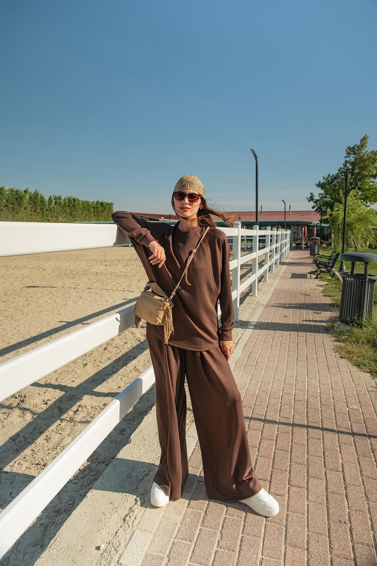 Yarasa Kol İkili Takım Kahverengi