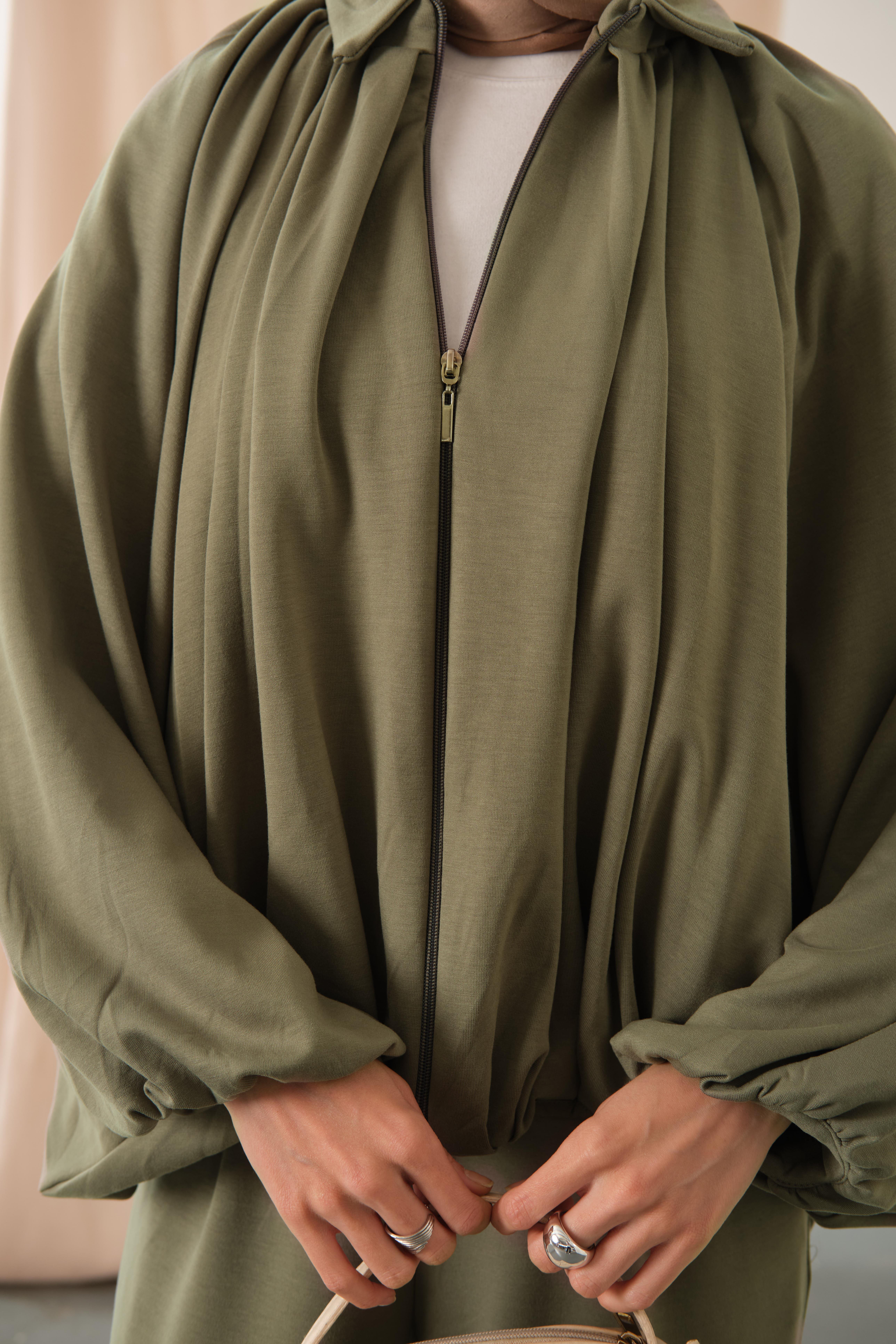 Yarasa Kol Volanlı Takım Haki Yeşil