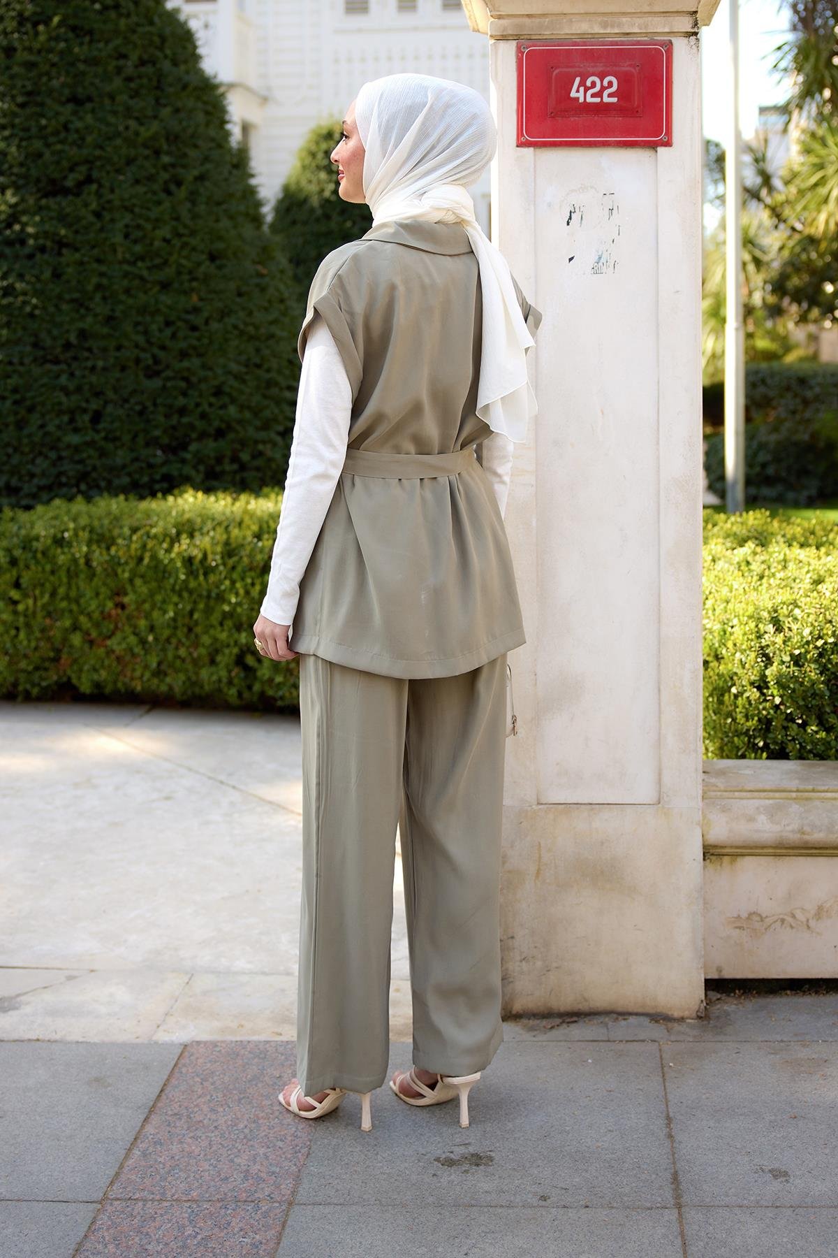 Yelekli Modal Takım Küf Yeşil