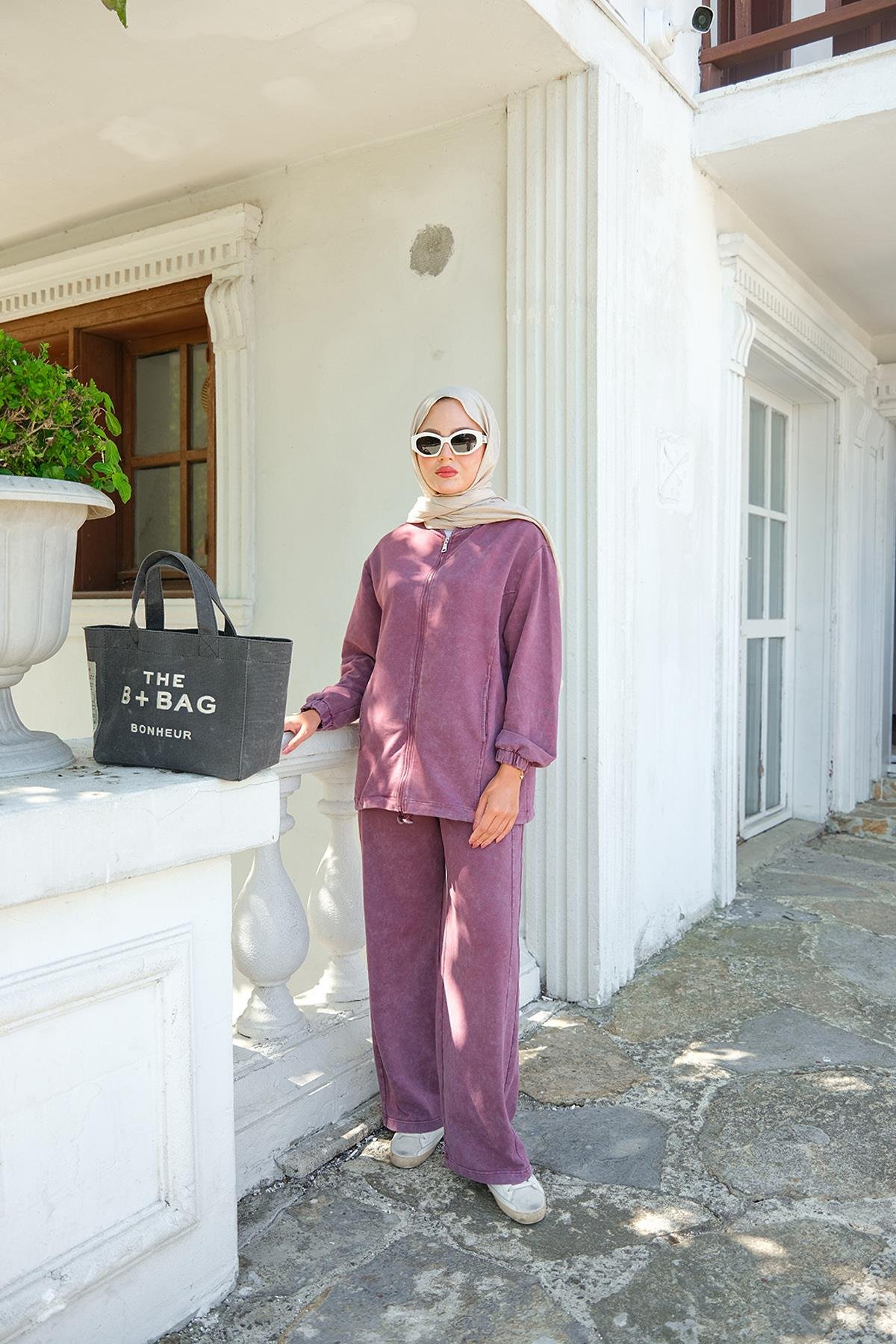 Yıkama Detay İkili Takım Gül Kurusu