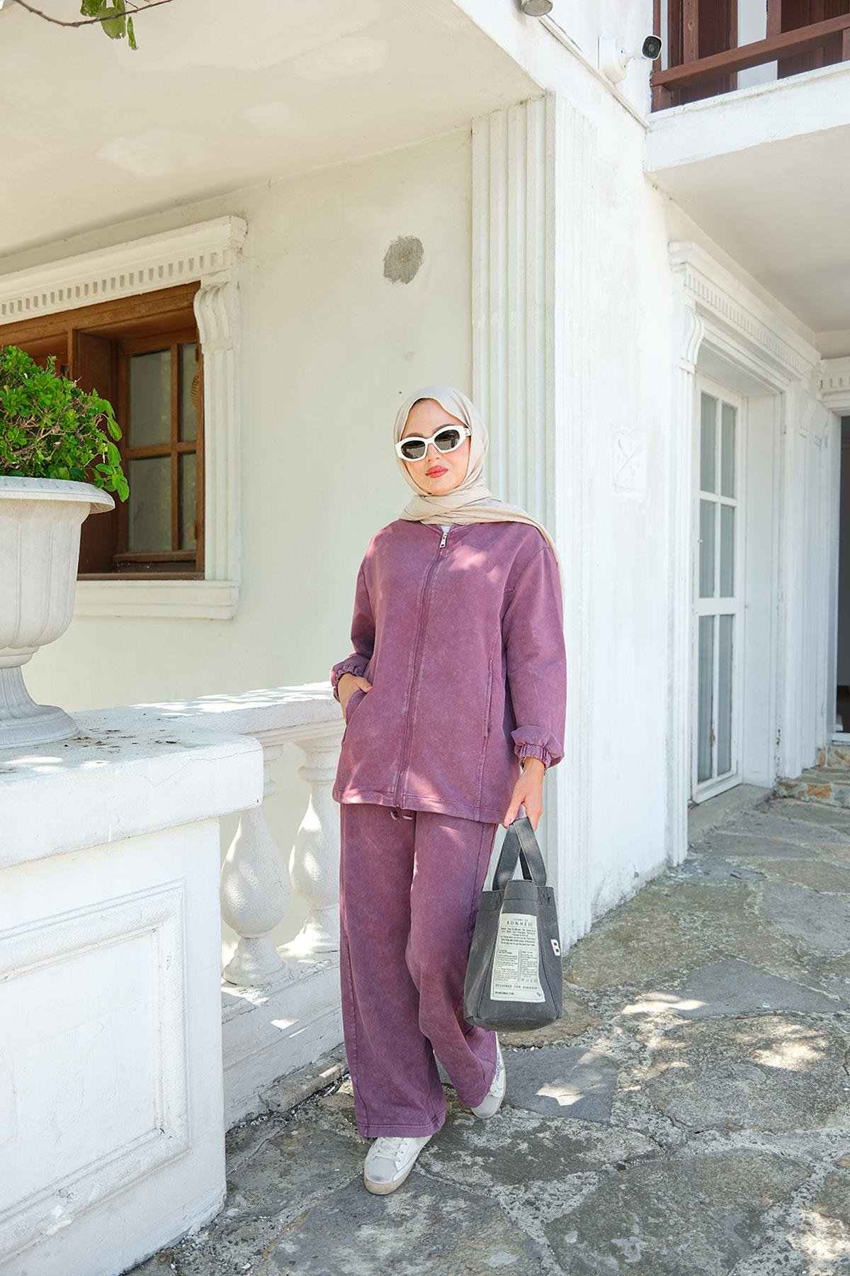 Yıkama Detay İkili Takım Gül Kurusu