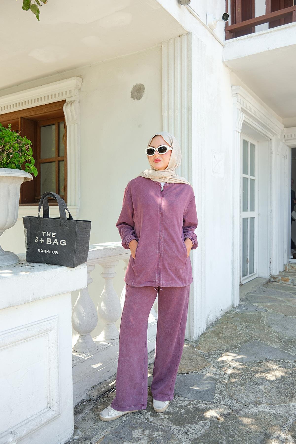 Yıkama Detay İkili Takım Gül Kurusu