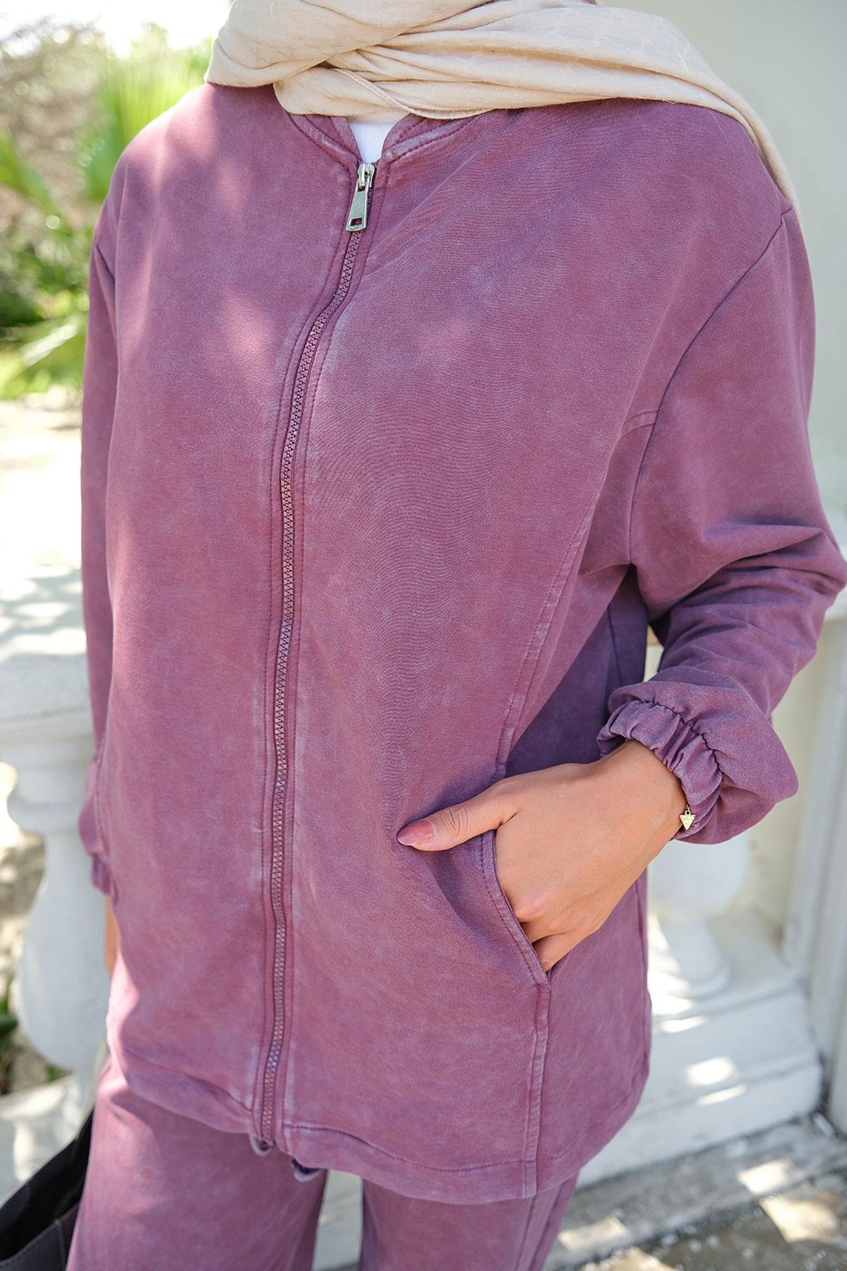 Yıkama Detay İkili Takım Gül Kurusu