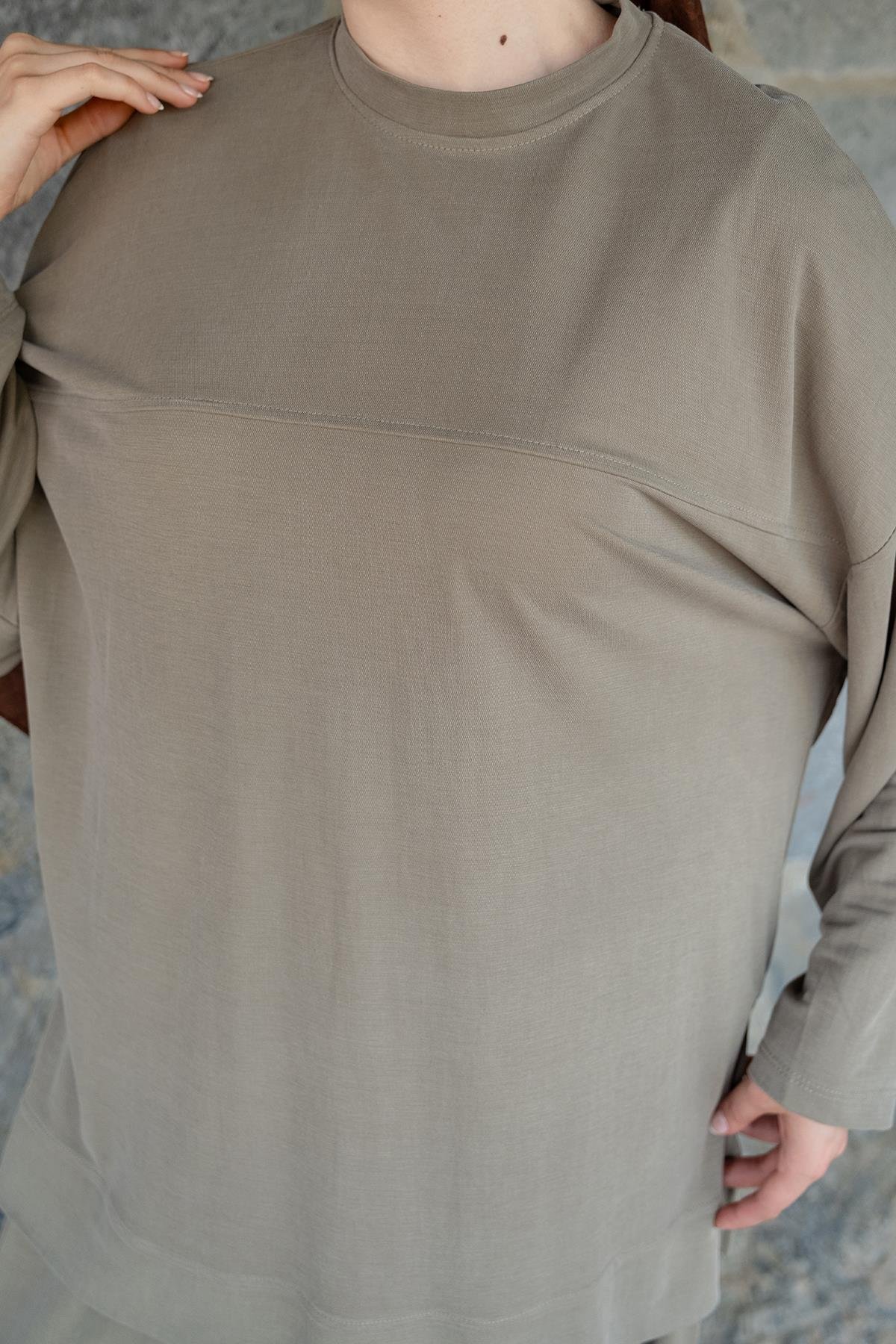 Yırtmaç Detay Takım Haki Yeşil