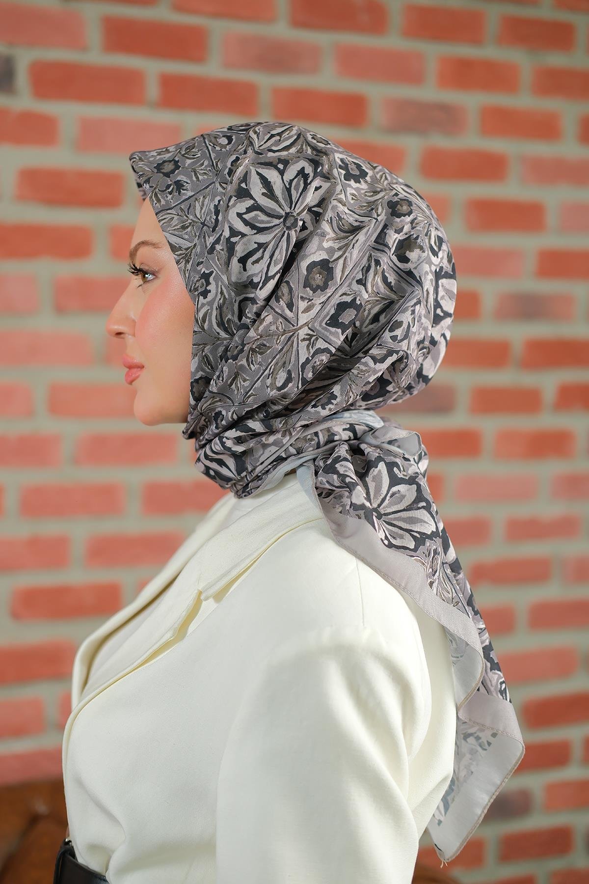 Yonca Soft Eşarp Gri