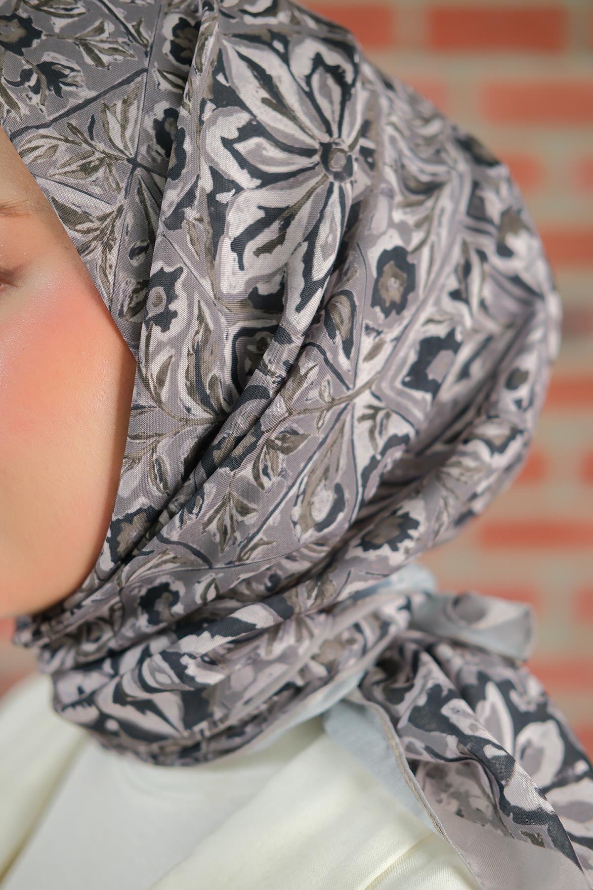 Yonca Soft Eşarp Gri