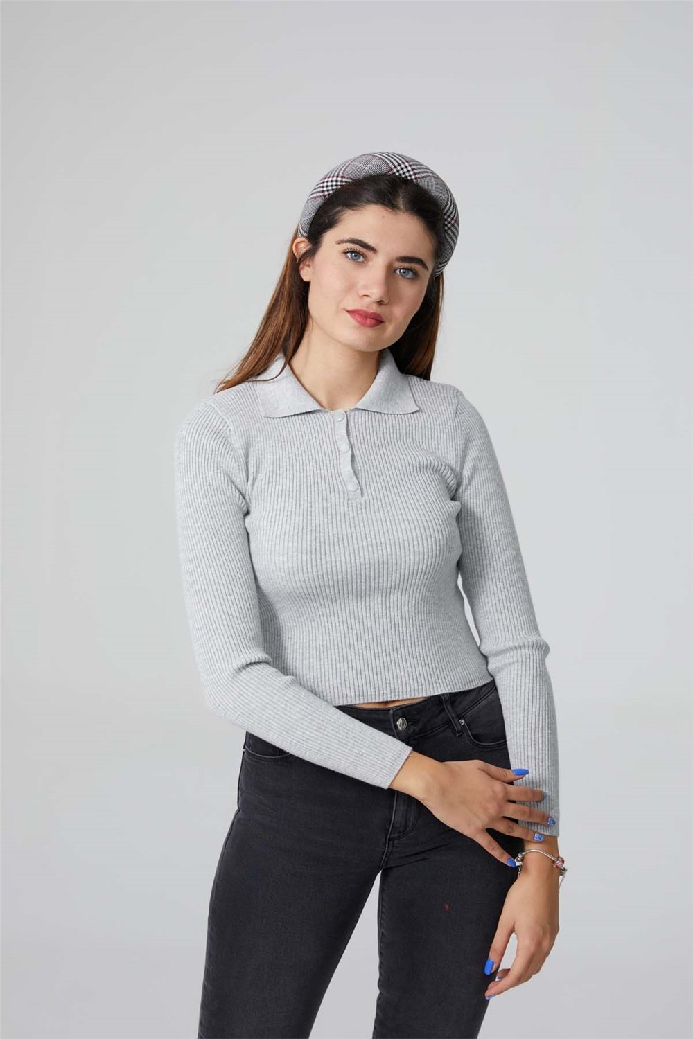 POLO YAKA ÇITÇITLI KAZAK