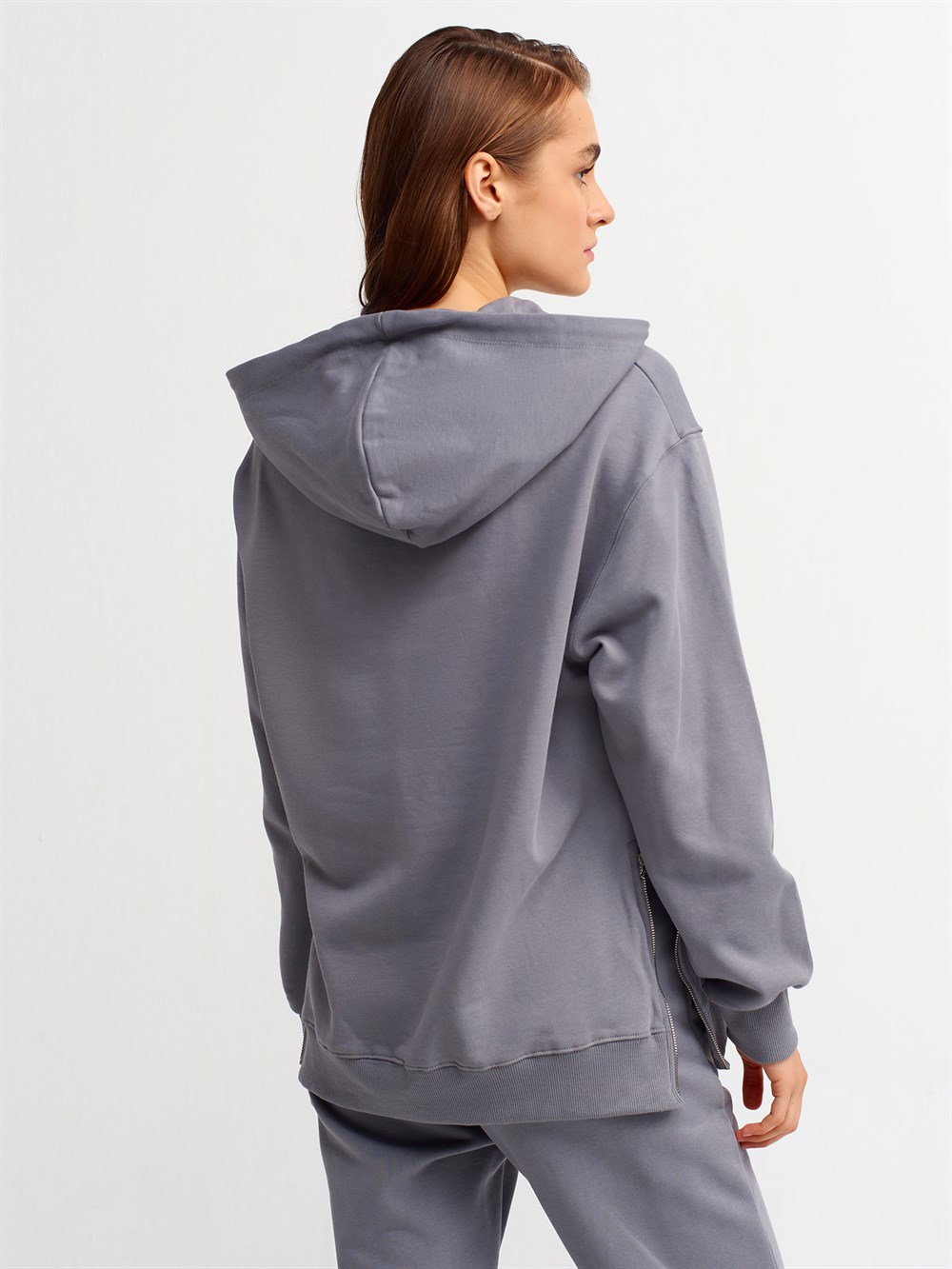YANLARI FERMUARLI SWEAT FÜME