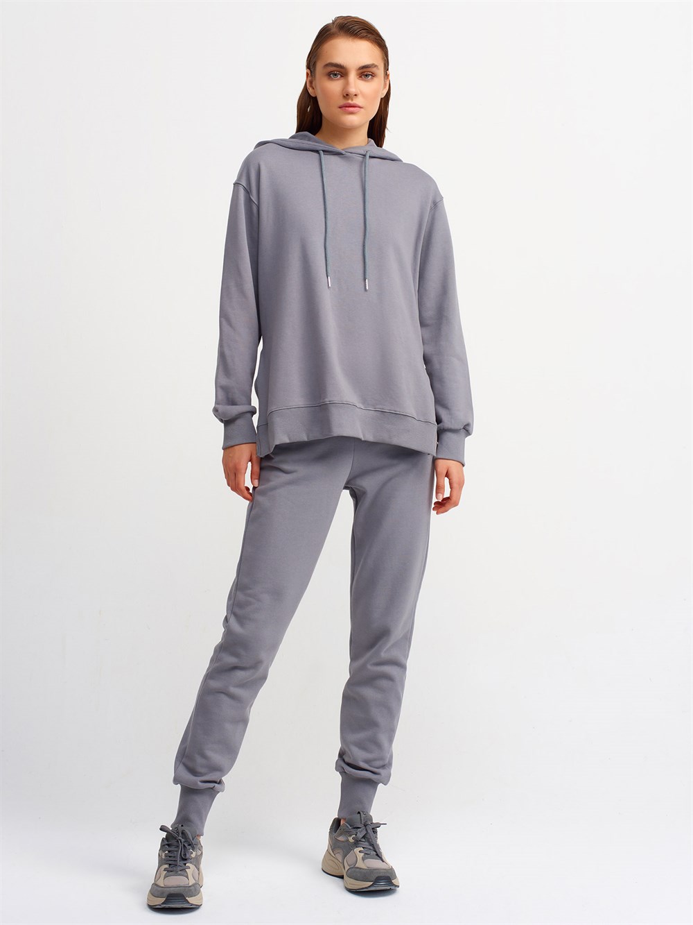 YANLARI FERMUARLI SWEAT FÜME