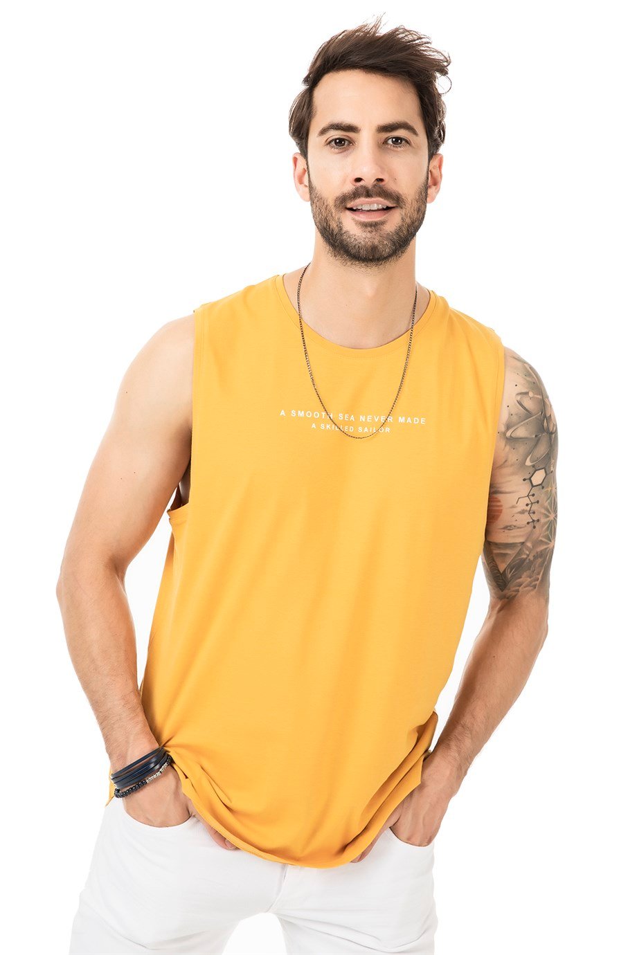 Bisiklet Yaka Yazı Baskılı Atlet