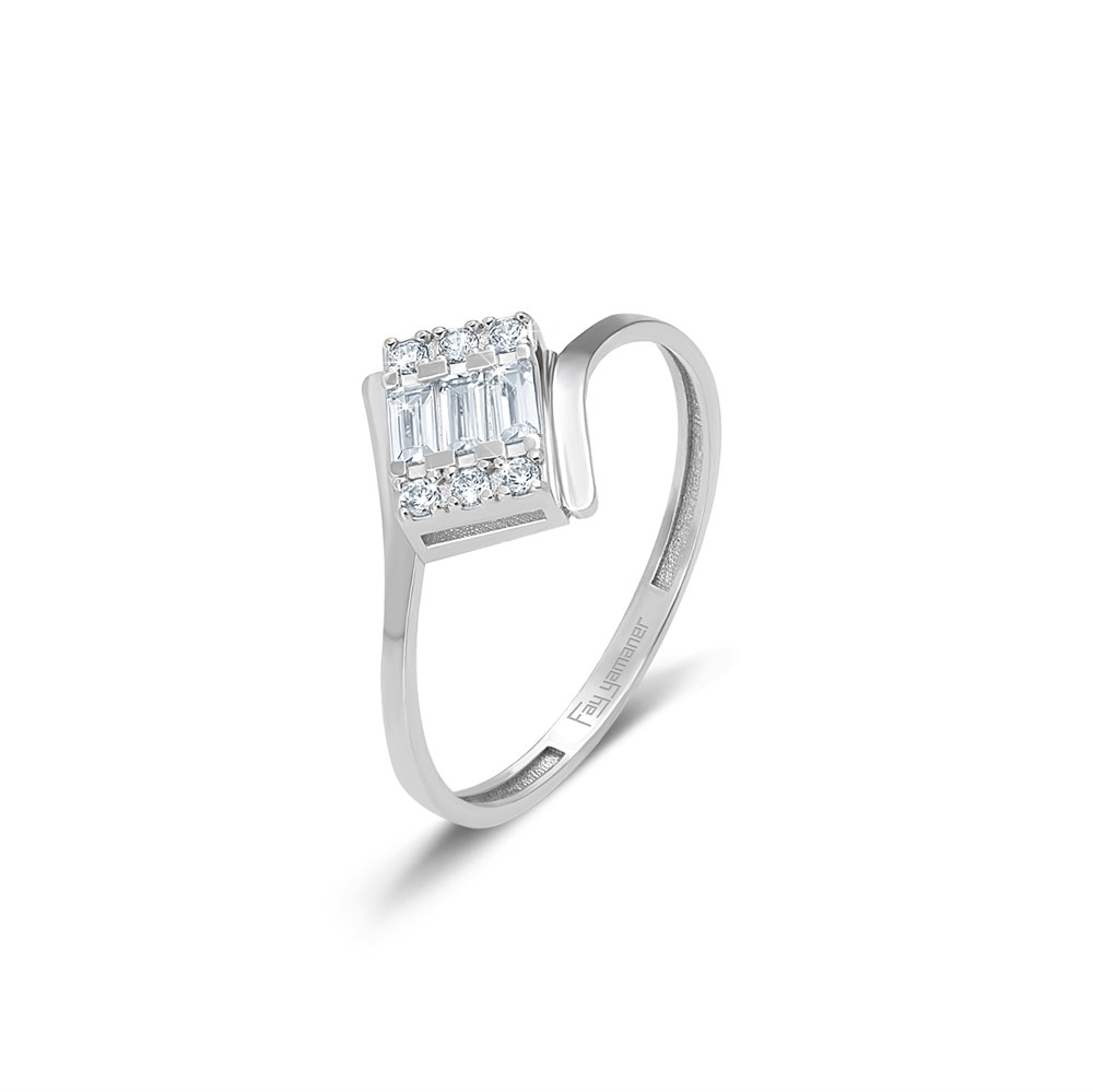 Beyaz Altın Baget Yüzük