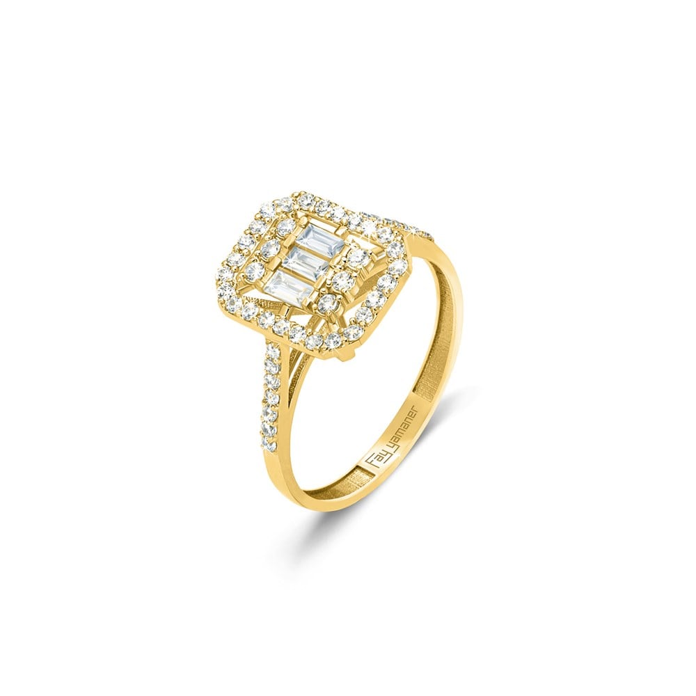 Beyaz Altın Klasik Baget Yüzük