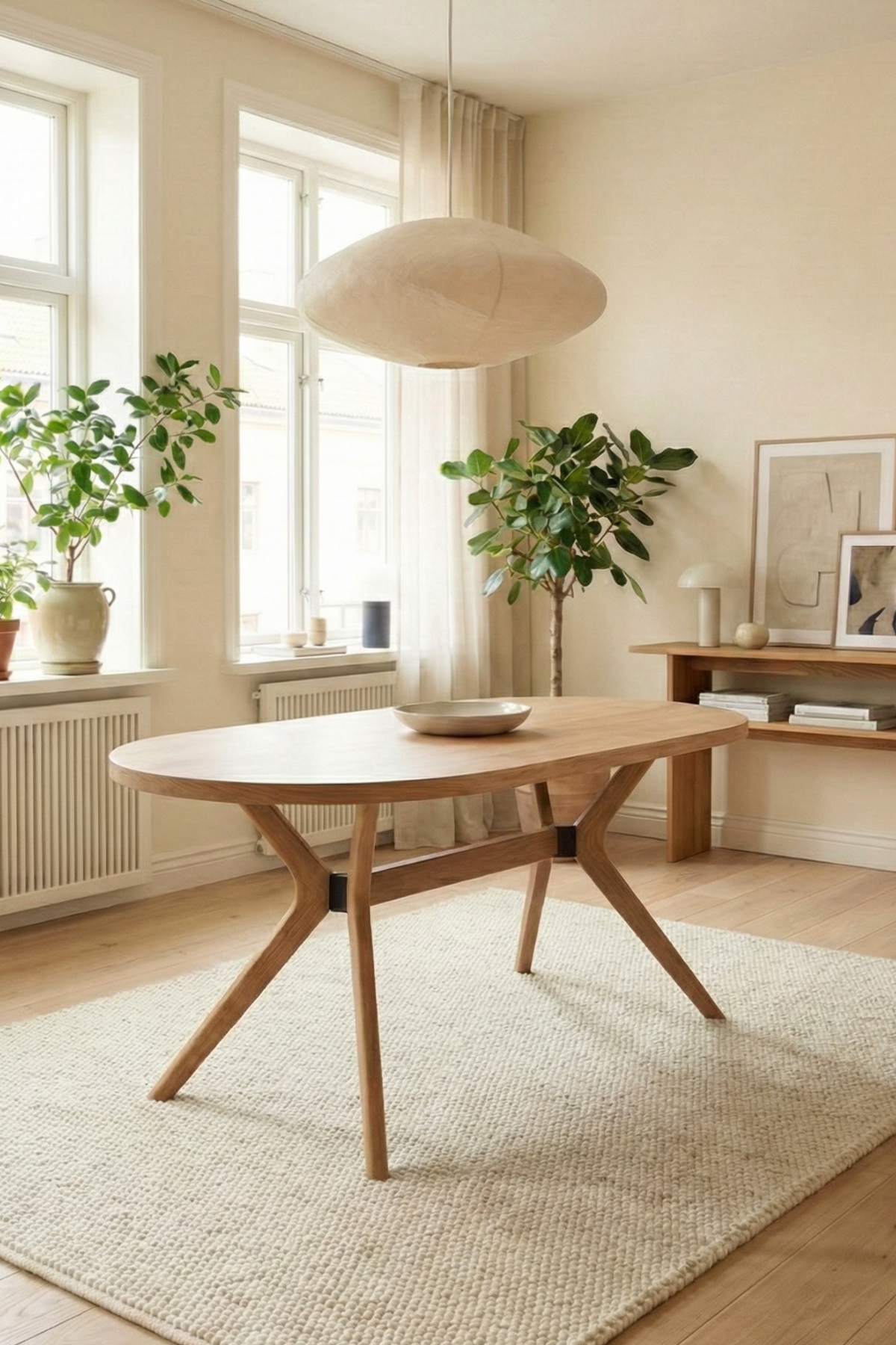 Adel Natural 80x130 cm Oval 4 Kişilik Ahşap Yemek Masası Takımı – Natural Renk